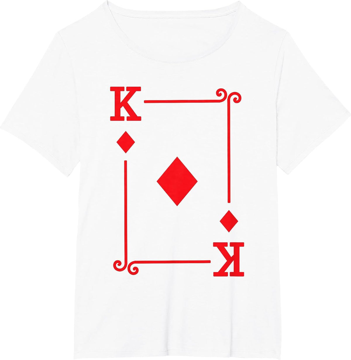 Playing Cards - Matching Diamonds Card Suits - King Card T-Shirt - White