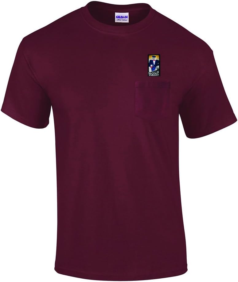 Amtrak Coast Starlight Embroidered Pocket Tee [p106] - Maroon