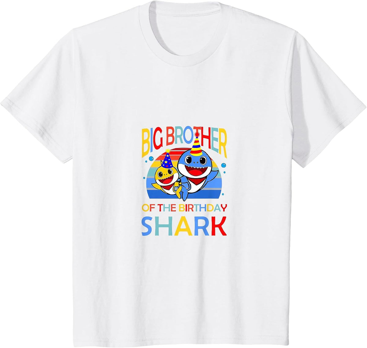 Big Brother of The Birthday Shark Bro Matching Family T-Shirt - White