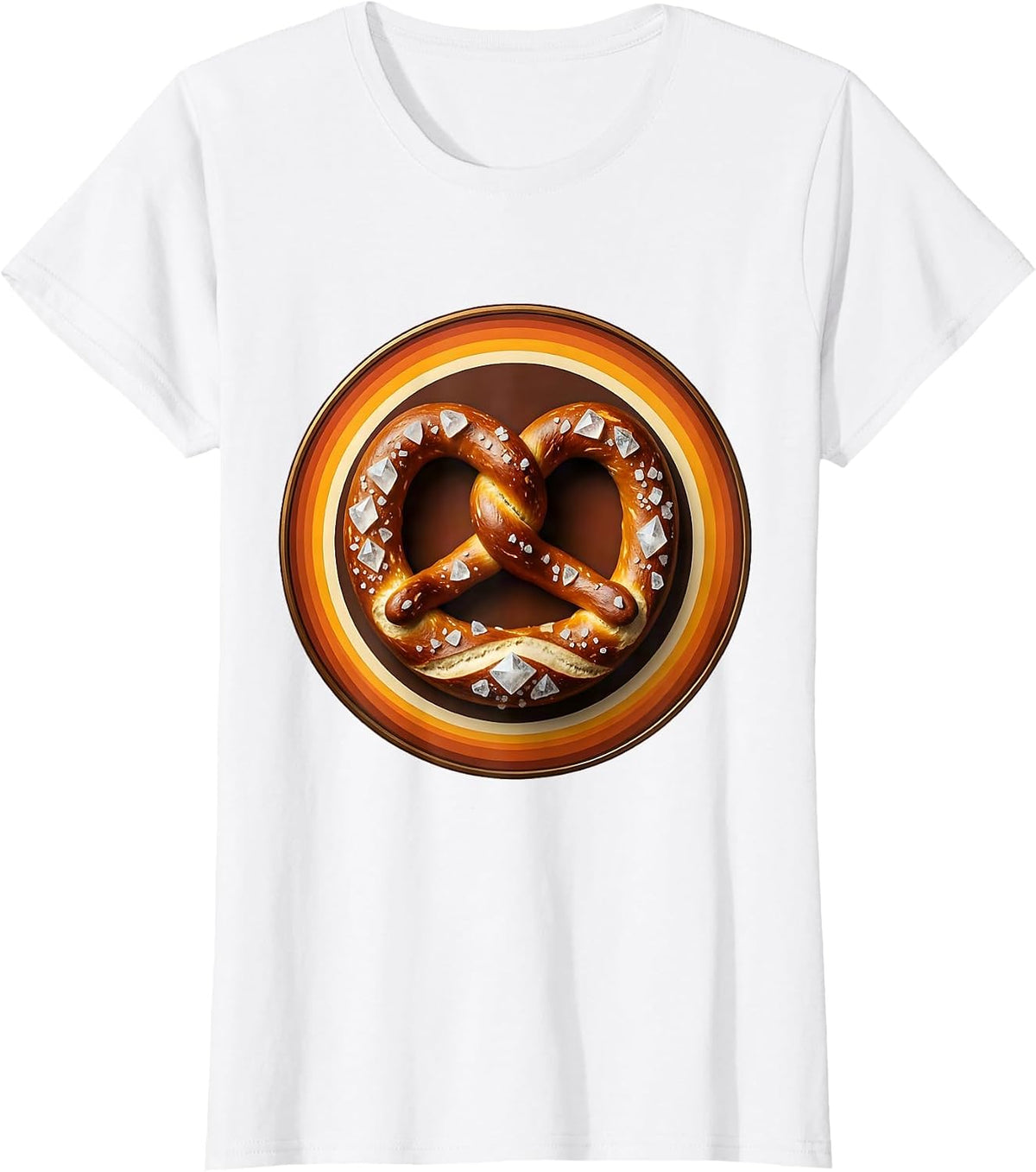 Salty Pretzel Coarse Salt Crystal Graphic T-Shirt - White