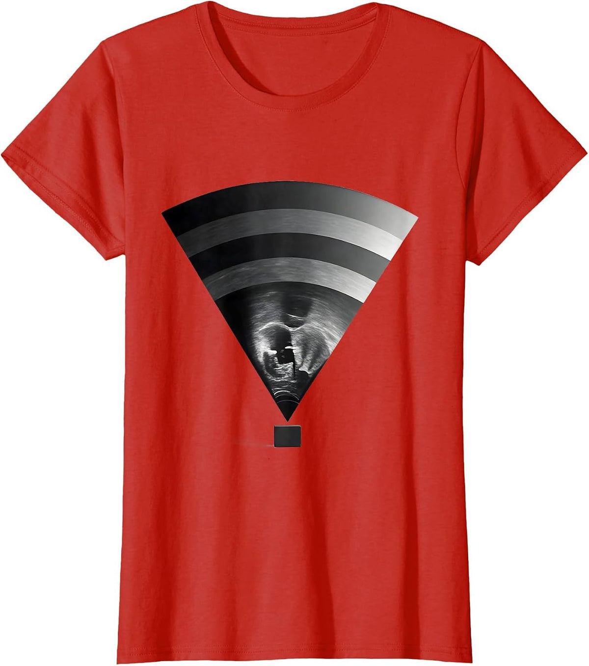 Sector Beam Wedge Monochromatic Sonographer Ultrasound Tech T-Shirt - Red