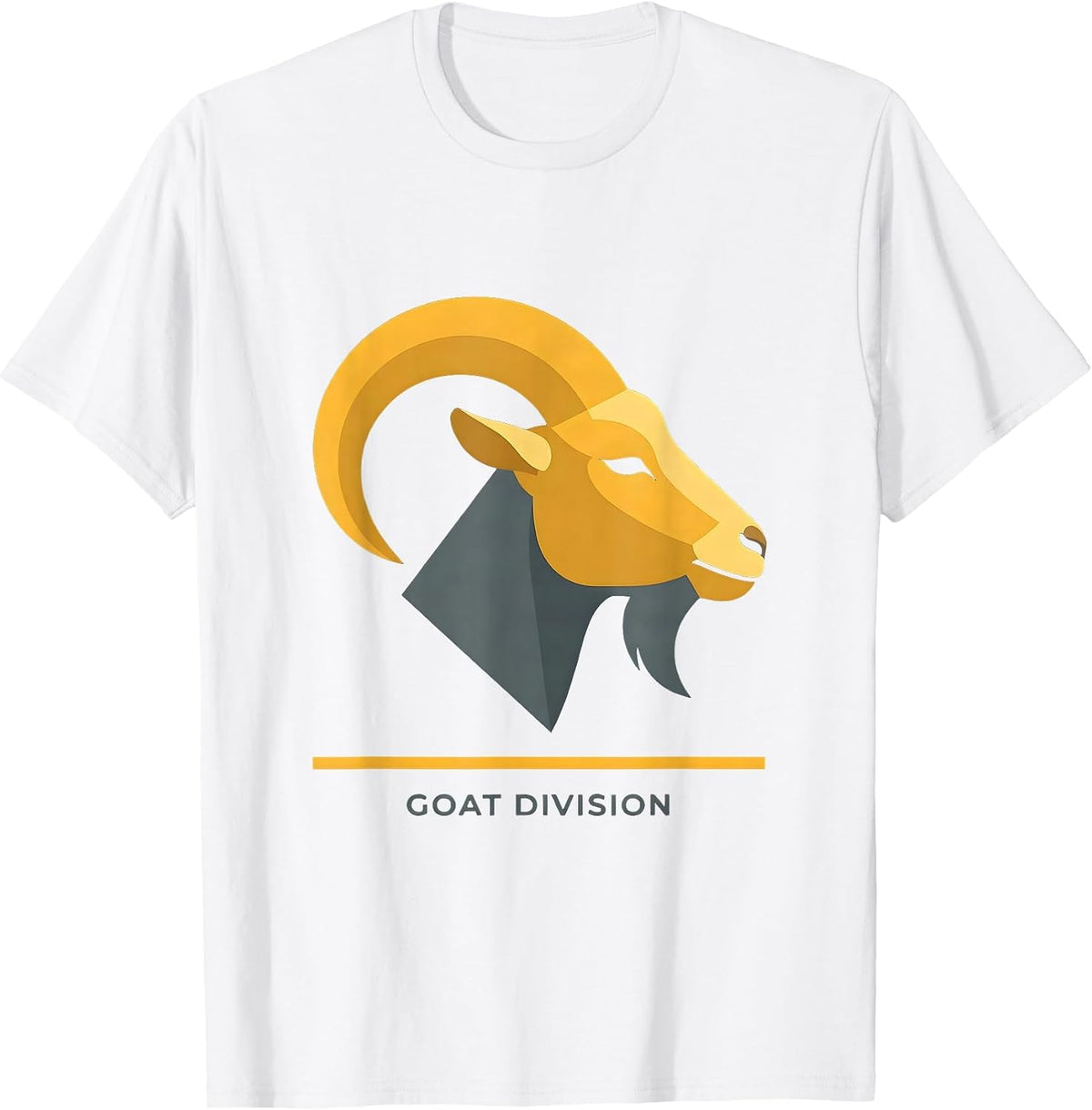 Men's Goat Division Flat Vector Animal Line Art Icon Outline Gift T-Shirt - White