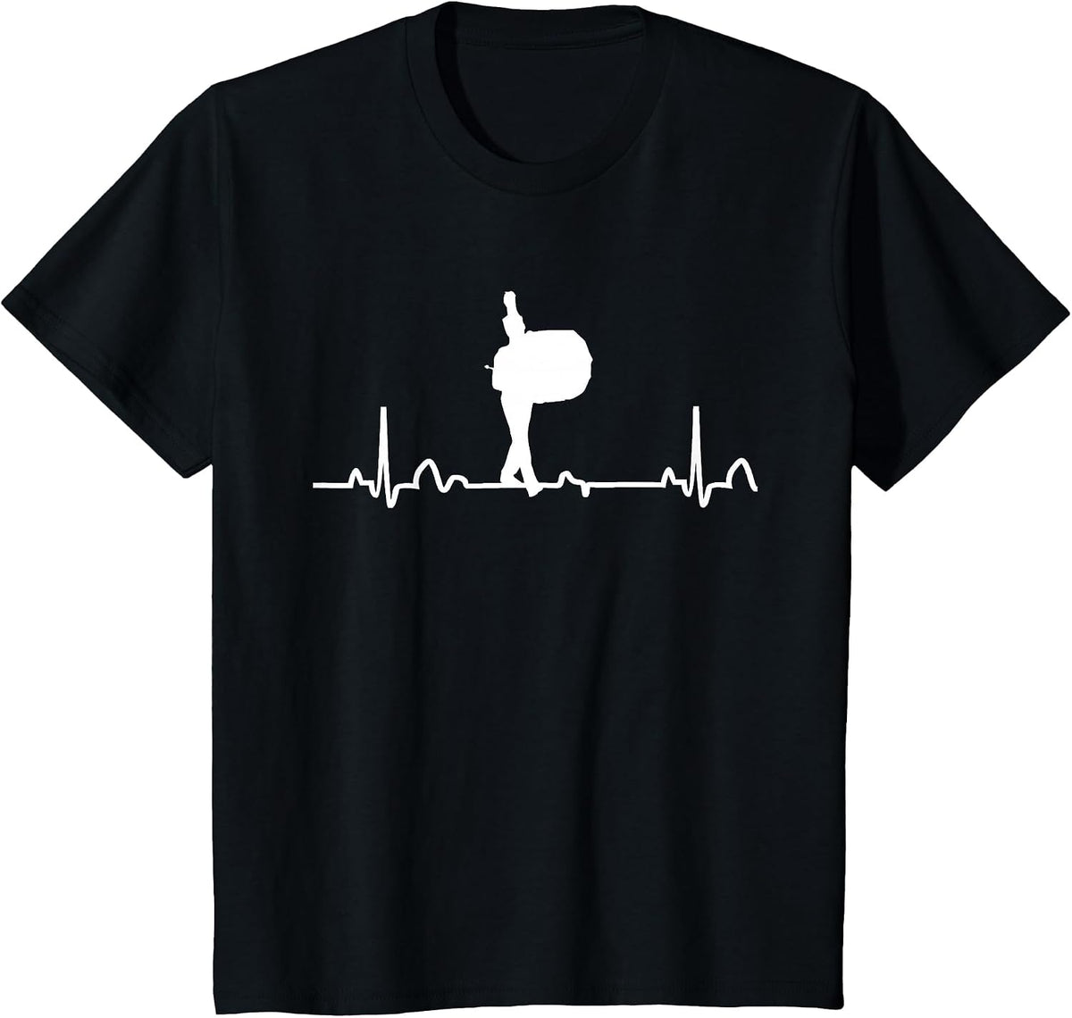 Bass Drum Heartbeat Shirt Marching Band Apparel Tee T-Shirt - Black