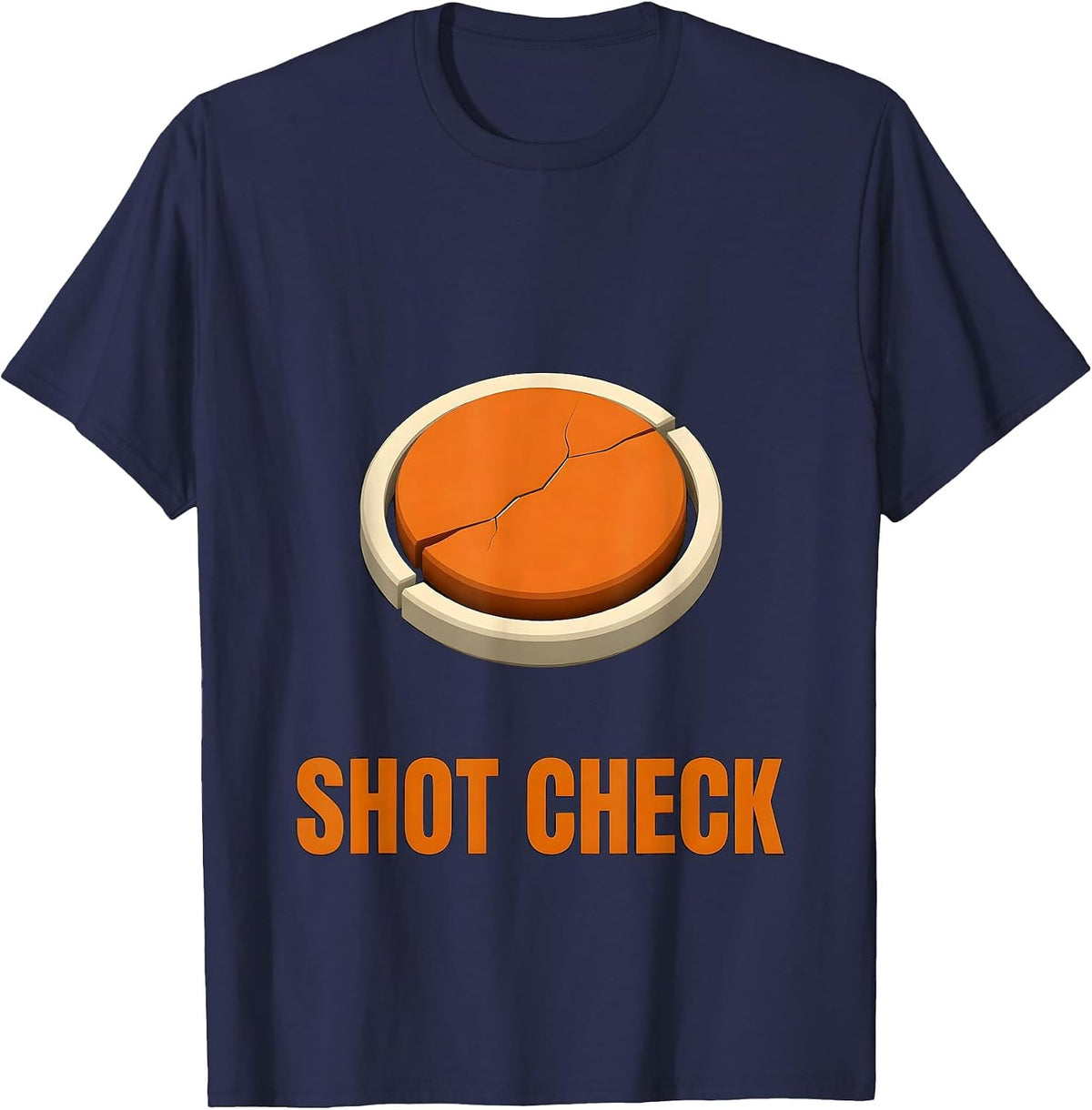 Men's Shot Check Isometric Clay Target Skeet Trap Shooting Humor T-Shirt - Navy Blue