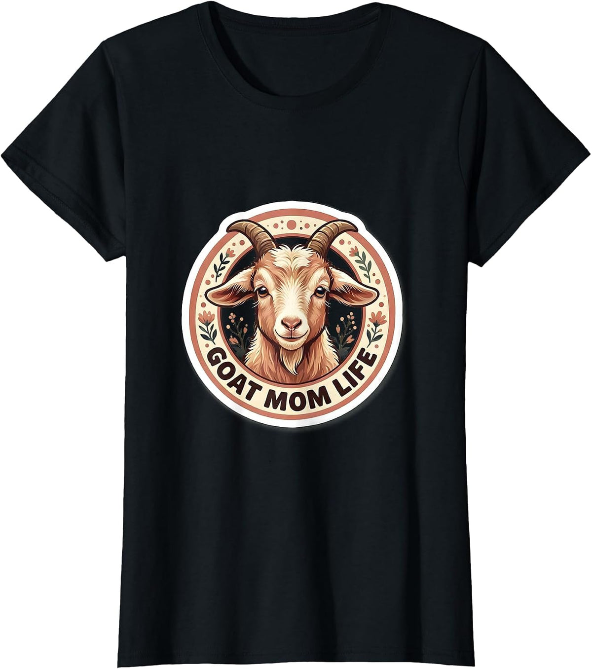 Goat Mom Life Funny Goat Lover Design T-Shirt - Black
