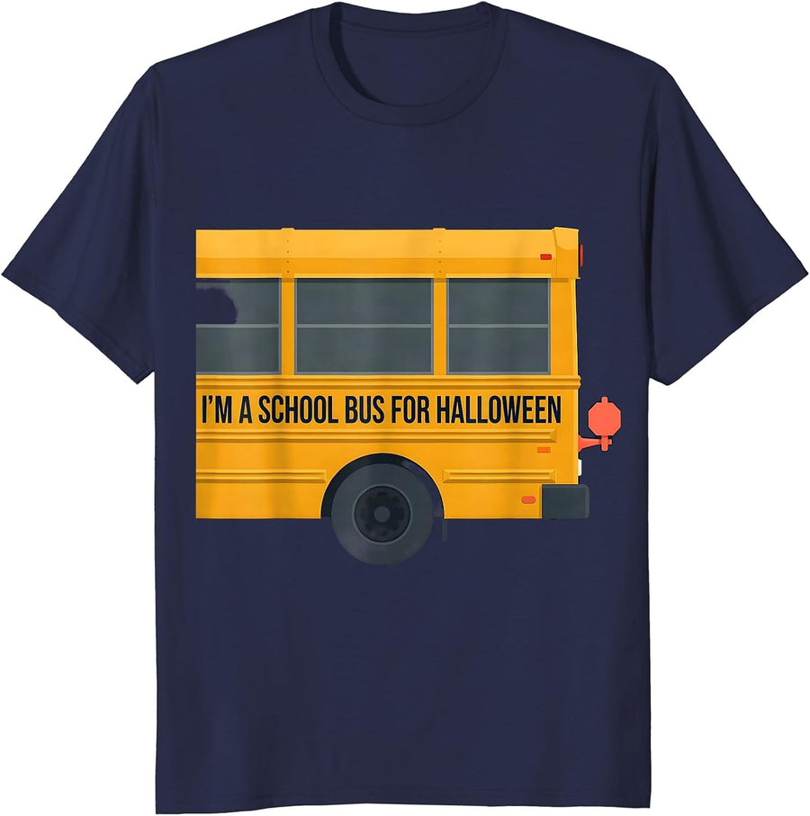 I'm A School Bus For Halloween Funny School Bus Driver T-Shirt - Navy Blue