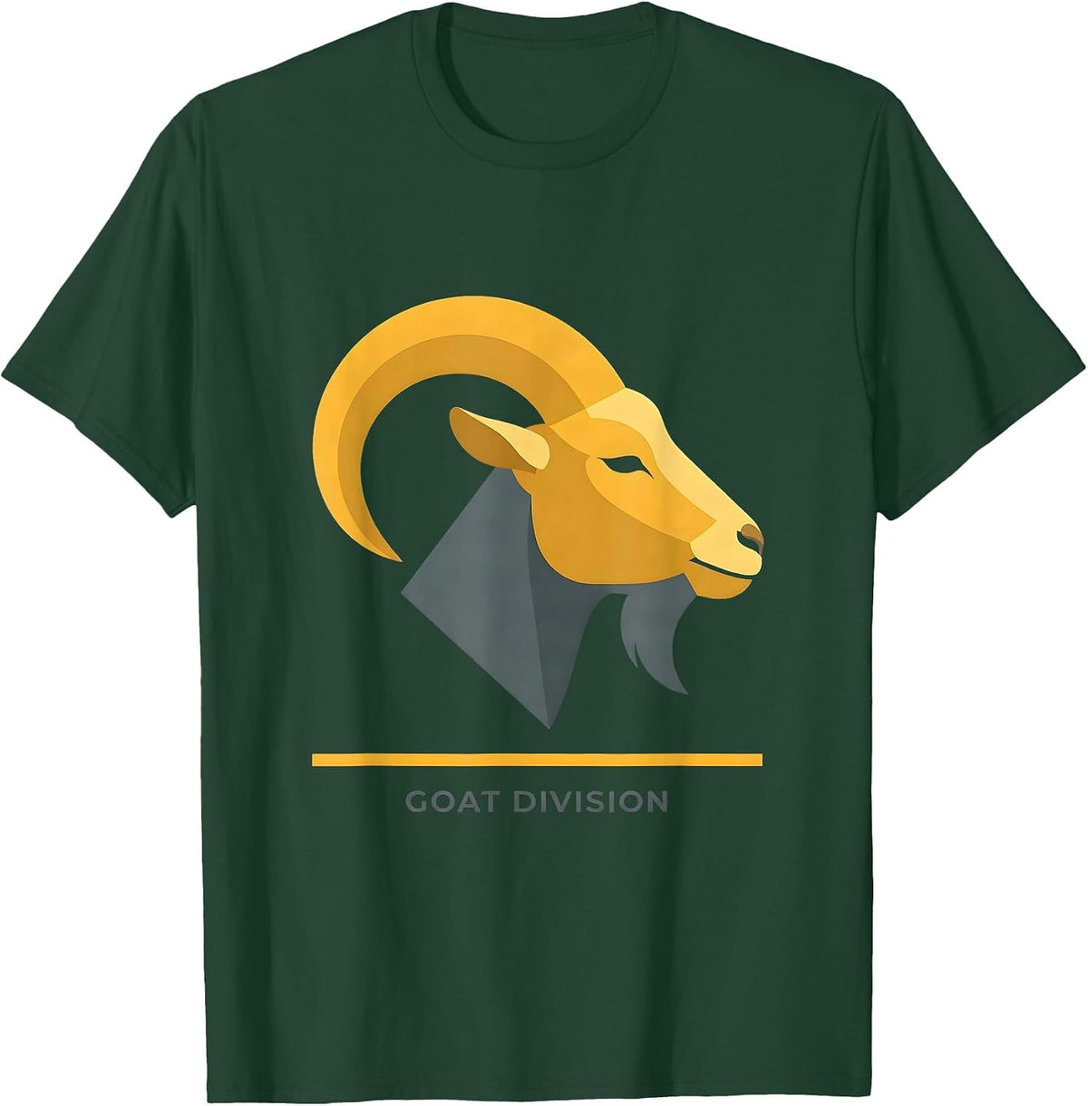Men's Goat Division Flat Vector Animal Line Art Icon Outline Gift T-Shirt - Dark Green