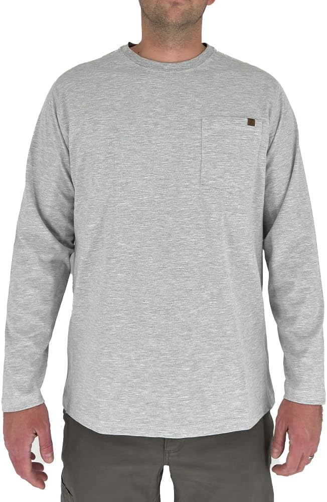 Iron & Haft Men’s Long Sleeve Pocket Work Tee - Heather Grey