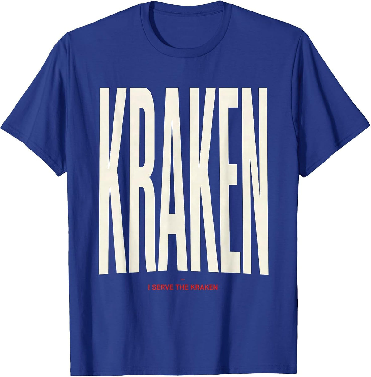 I Serve The Kraken Minimalist Octopus Lover Graphic T-Shirt - Royal Blue