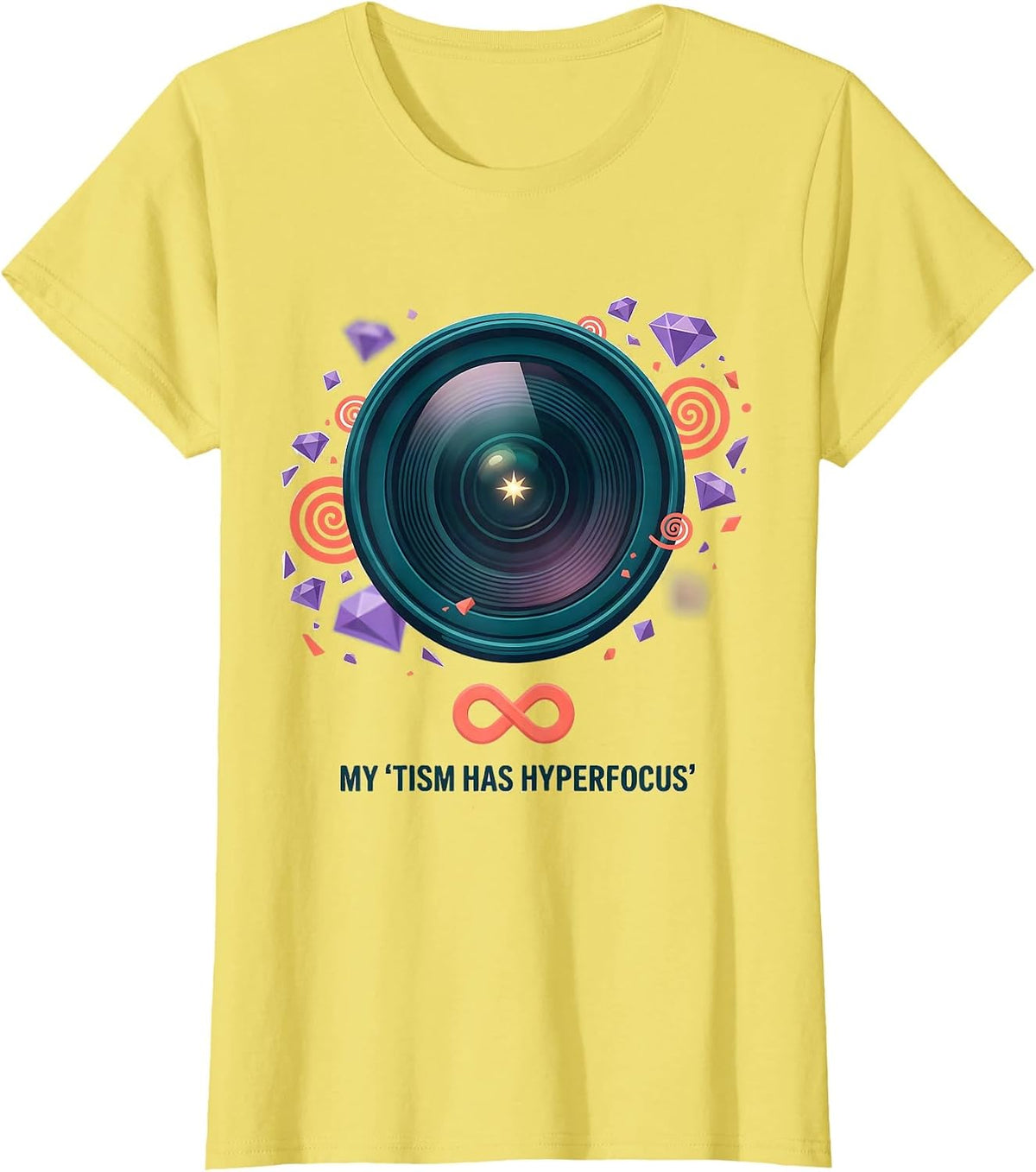 Women's My 'Tism Has Hyperfocus Funny Autistic ADHD Meme T-Shirt - Lemon Yellow