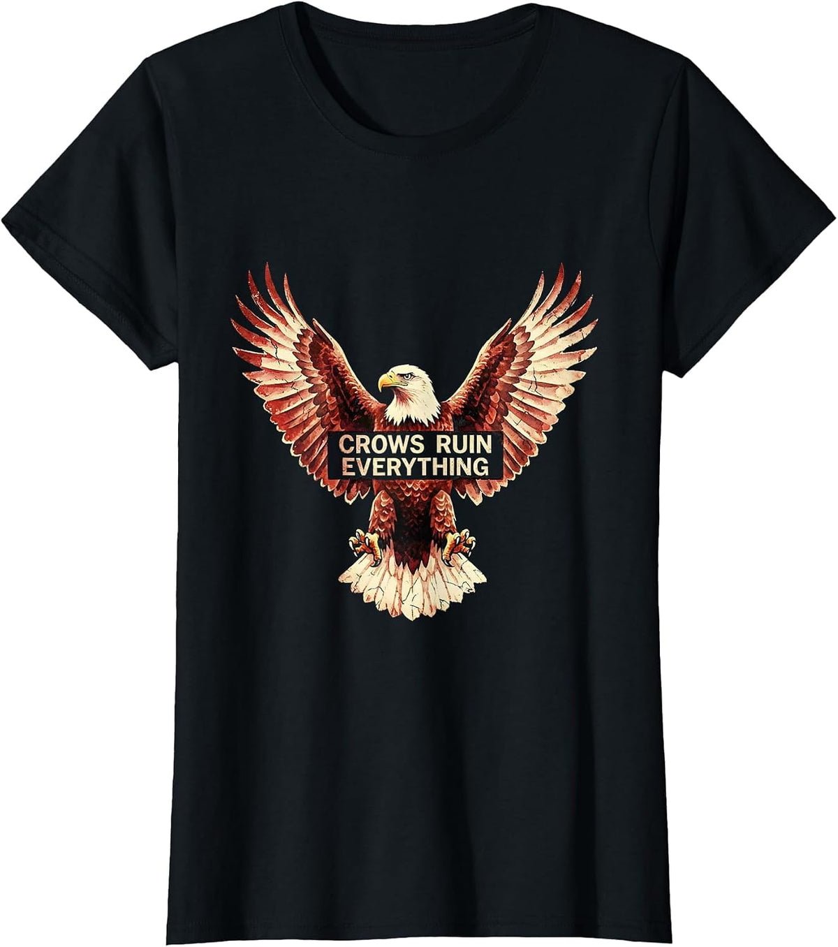 Crows Ruin Everything Funny Bird Design T-Shirt - Black