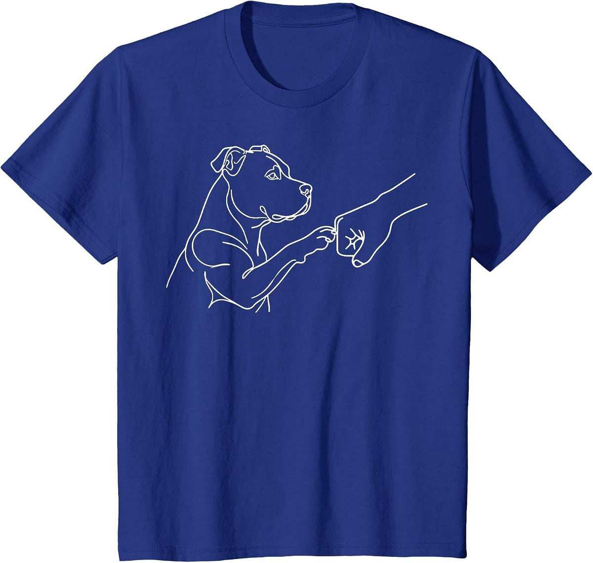Pitbull Fist Bump Pittie T-Shirt Tee for Pit Bull Dog Lovers - Royal Blue
