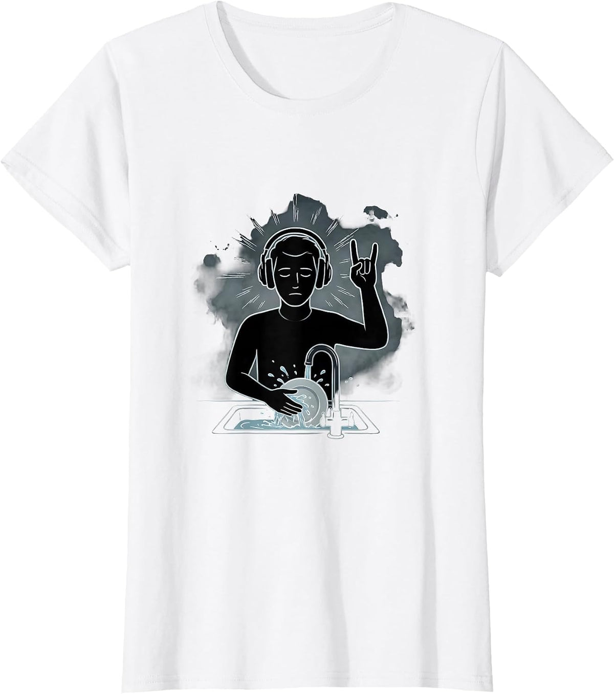 Women's Serene Metal Fan Deadpan Humor Heavy Metal Fan Gift T-Shirt - White