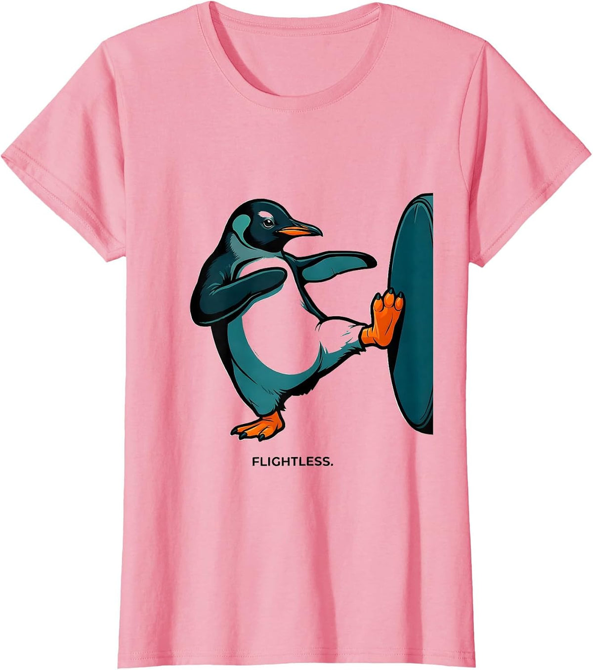 Women's Flight Was Never An Option Tactical Penguin Funny Bird Meme T-Shirt - Pink