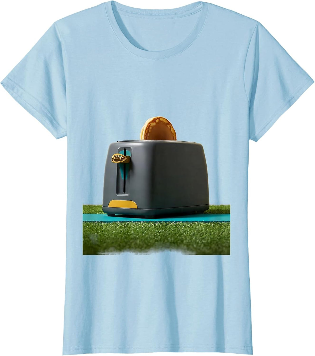 Breakfast Toaster Midcentury Modern Football Lineman Humor T-Shirt - Baby Blue