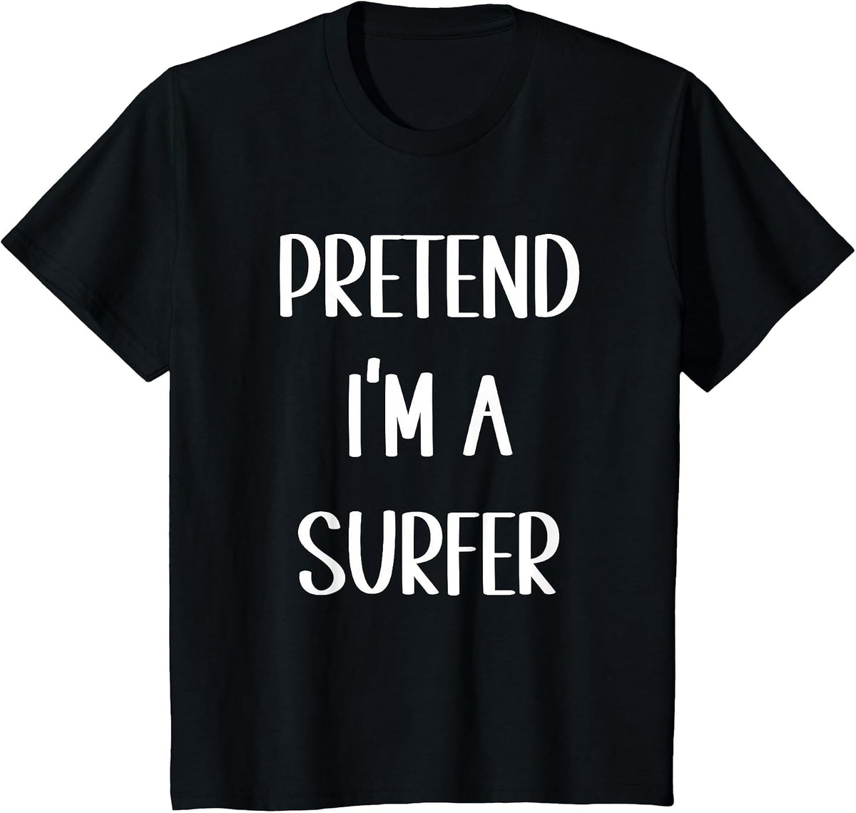 Lazy Funny Halloween Costume Pretend I'm A Surfer T-Shirt - Black