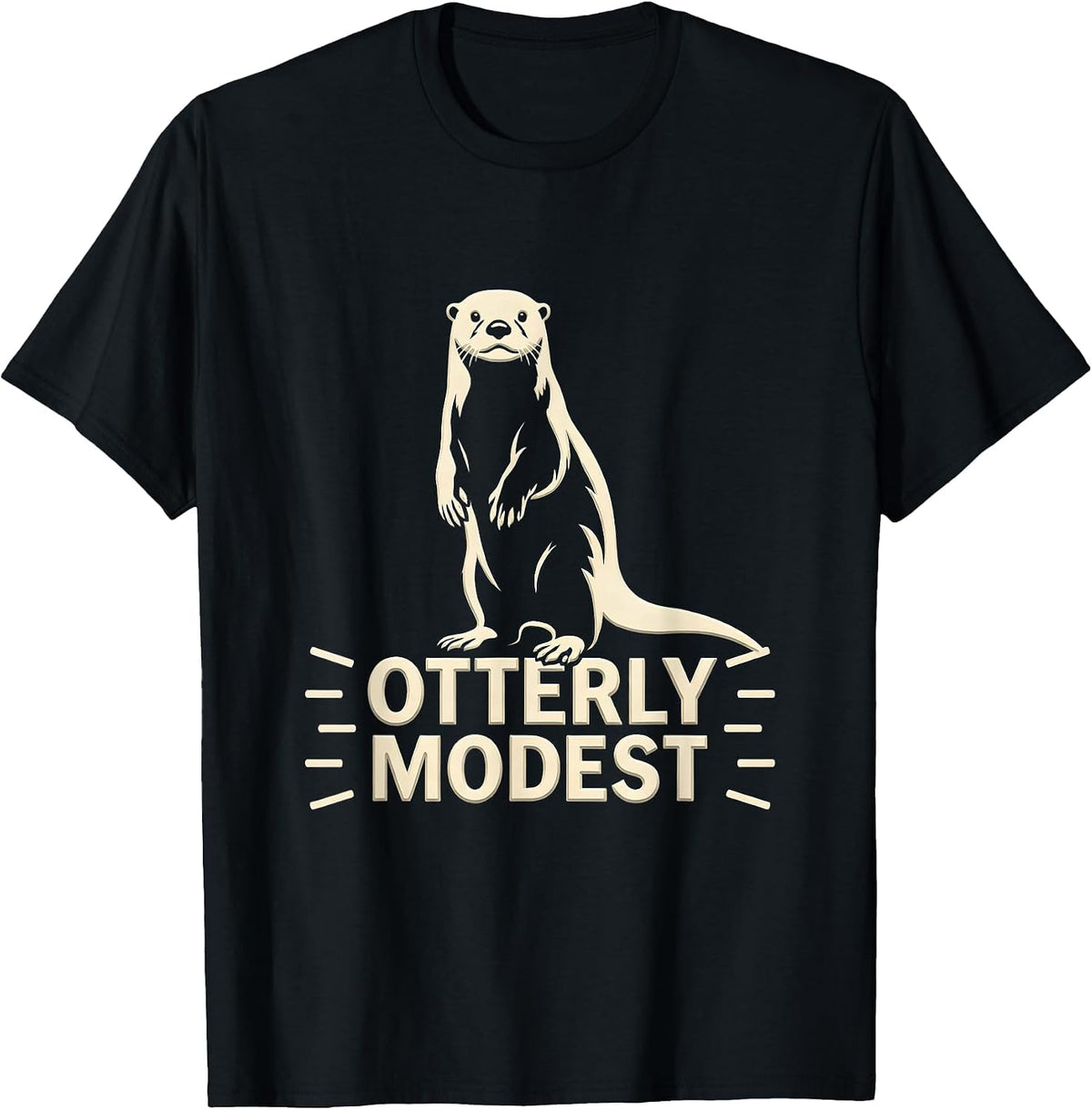 Men's Otterly Modest Funny Otter Lover Pun Humor Gift T-Shirt - Black