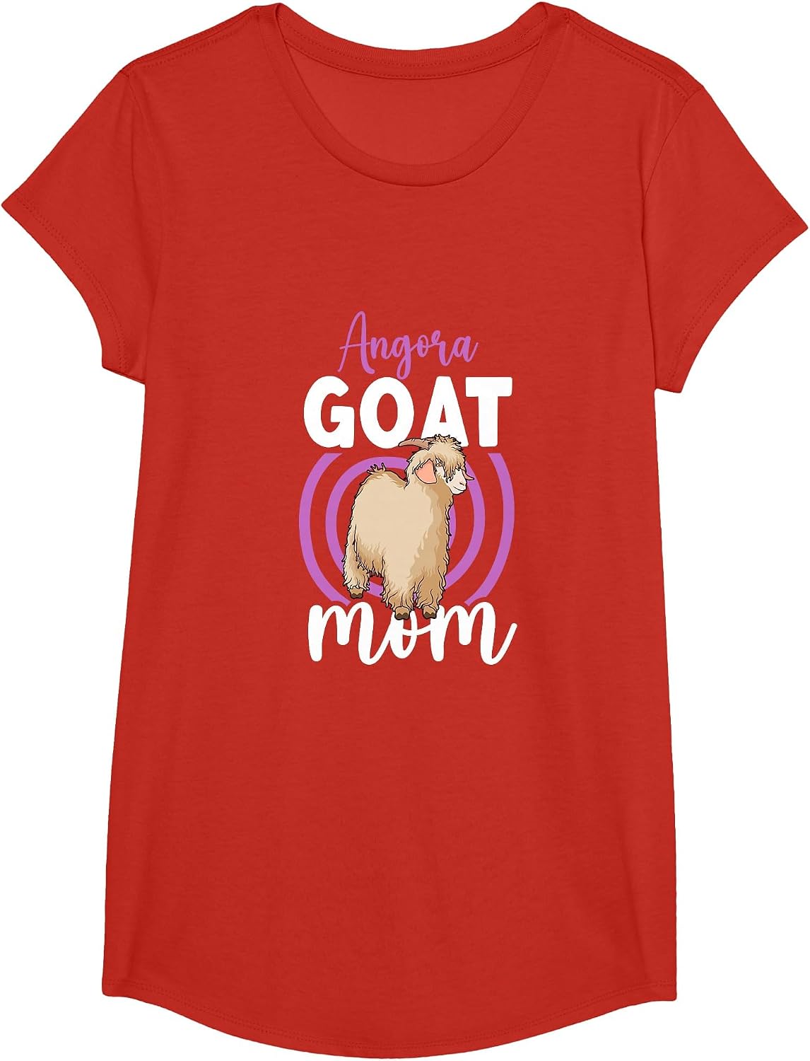 Angora Goat Mom T-Shirt - Girls Red