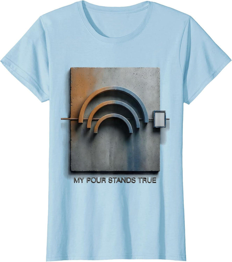 Women's My Pour Stands True Swiss International Funny Crane Operator T-Shirt - Baby Blue