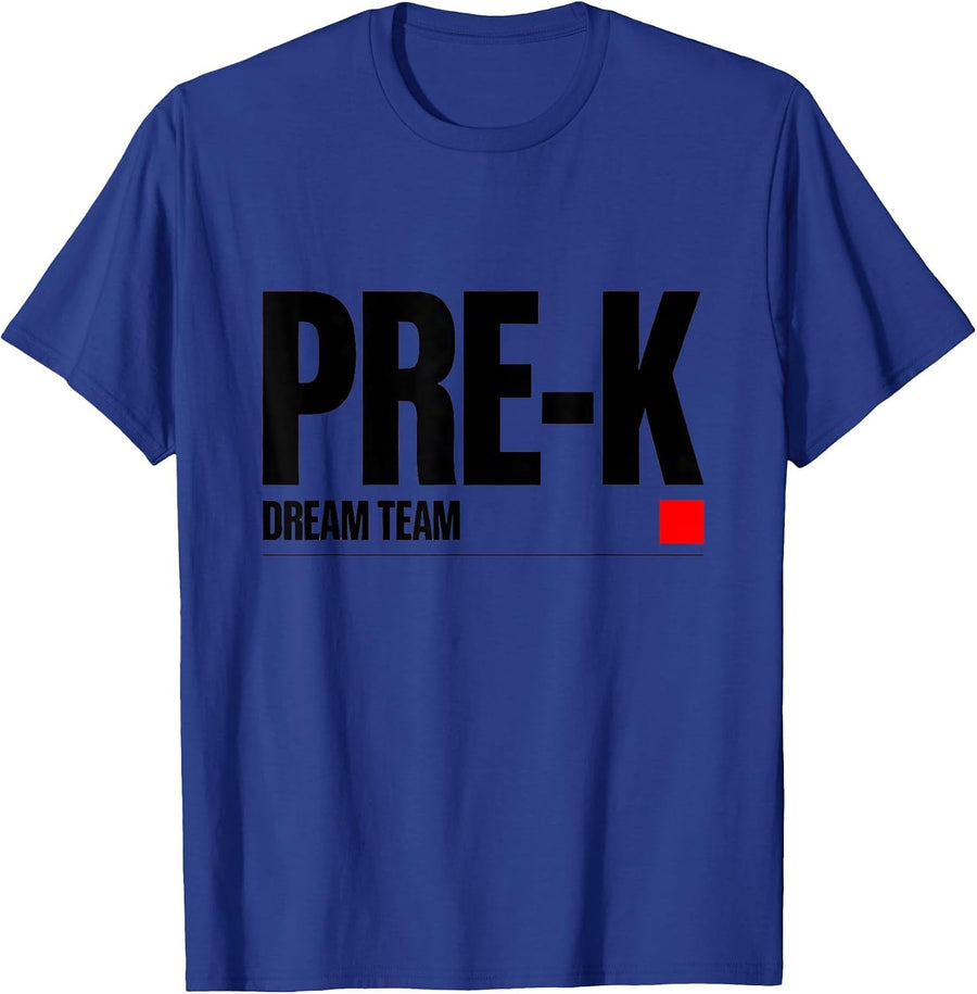 Pre-K Dream Team Cheerful Preschool Teacher First Day T-Shirt - Royal Blue