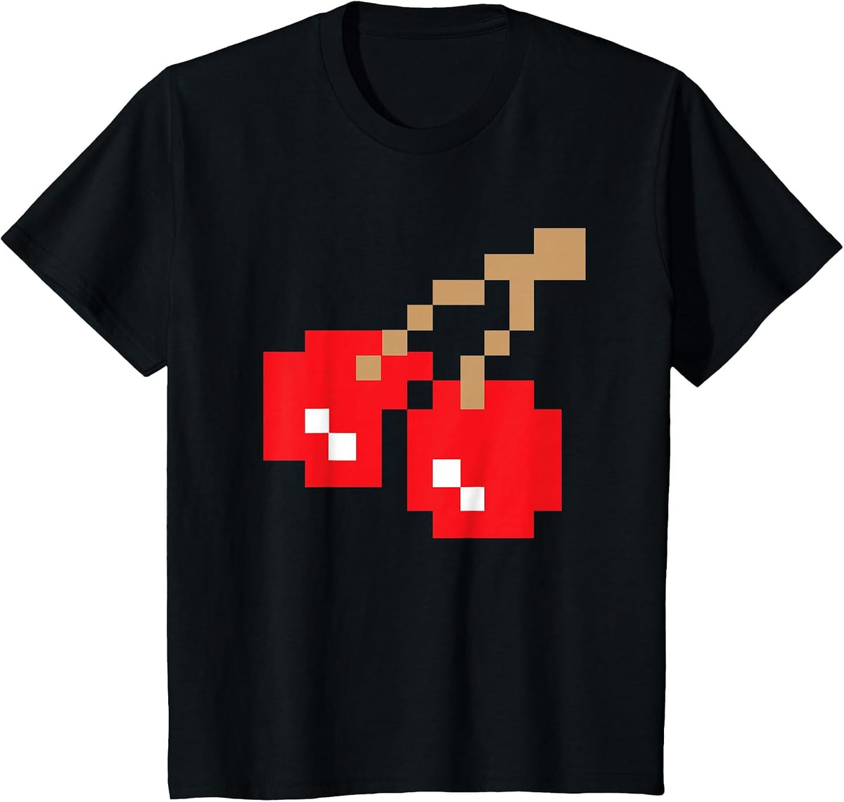 Retro Arcade Game Cherries T-Shirt - Black
