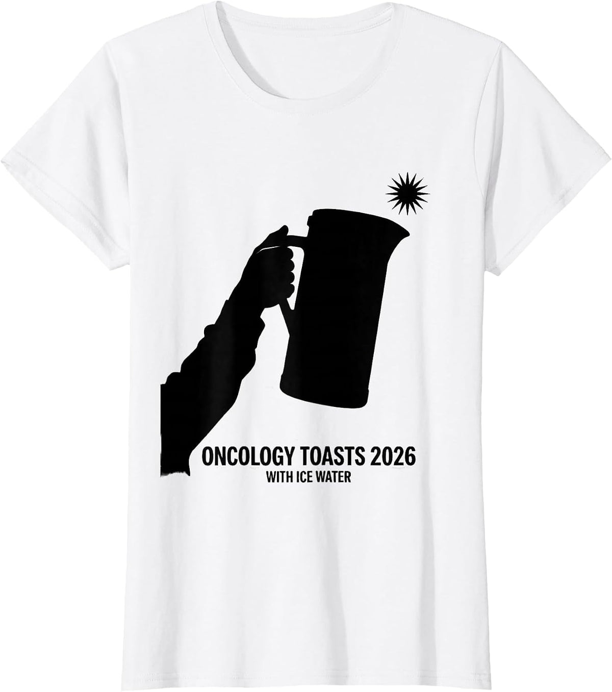 Women's Oncology Toasts 2026 With Ice Water Festive Nurse New Year T-Shirt - White