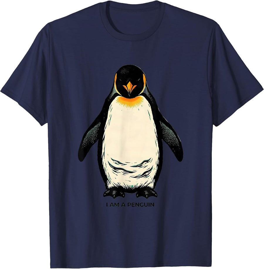 I Am A Penguin Funny Penguin Enthusiast Novelty Costume T-Shirt - Navy Blue