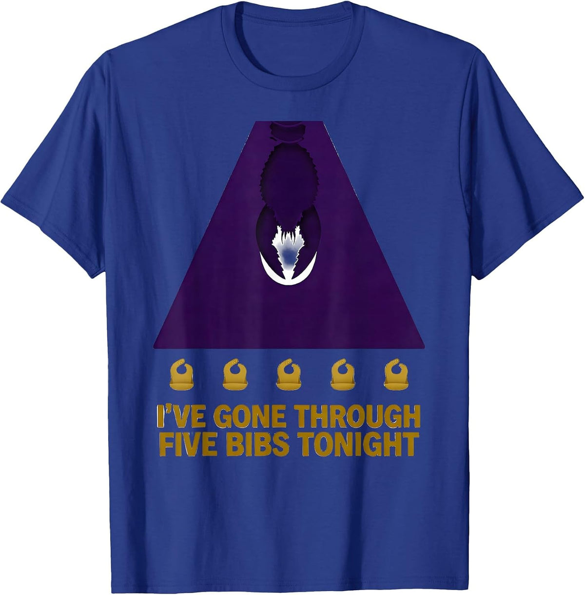 Men's I've Gone Through Five Bibs Tonight Funny Mardi Gras T-Shirt - Royal Blue