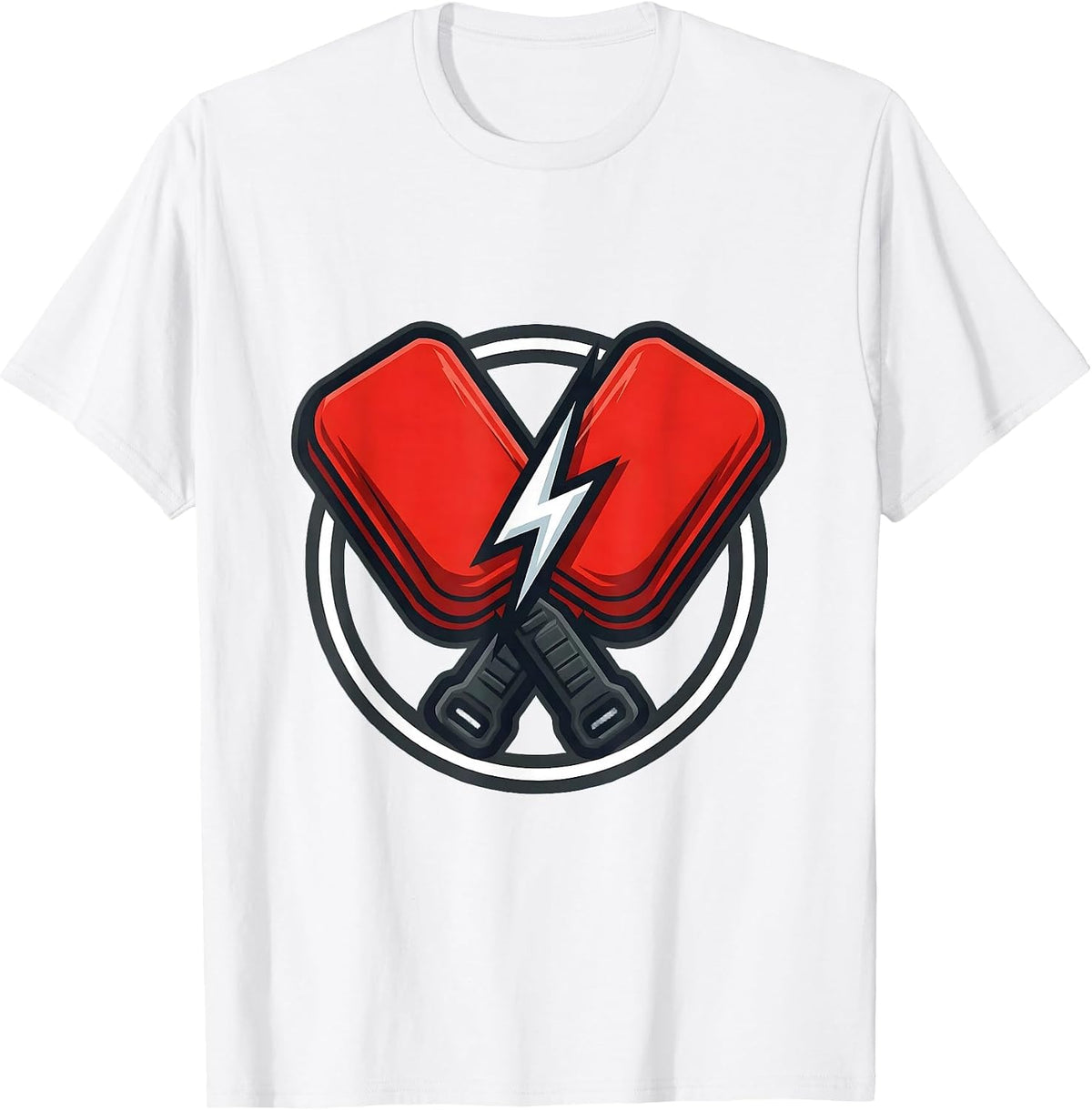 Men's EMT Defibrillator Paddles Electric Arc Graphic T-Shirt - White