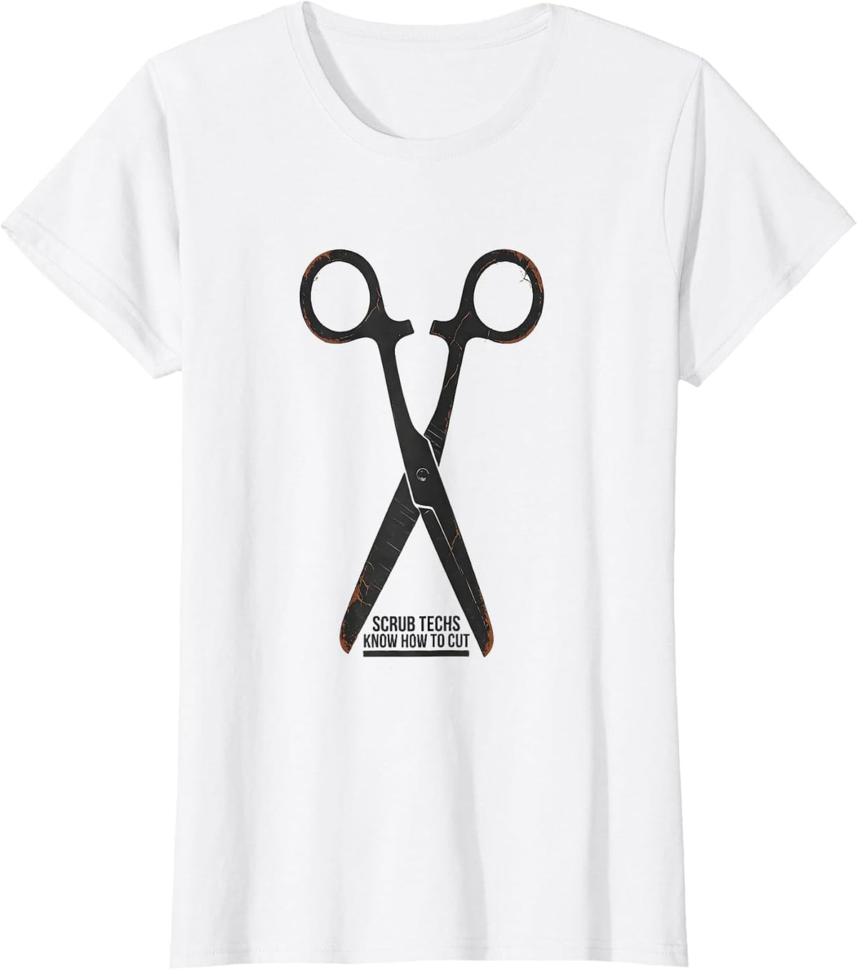 Scrub Techs Know How To Cut Distressed Surgical Tech Humor T-Shirt - White