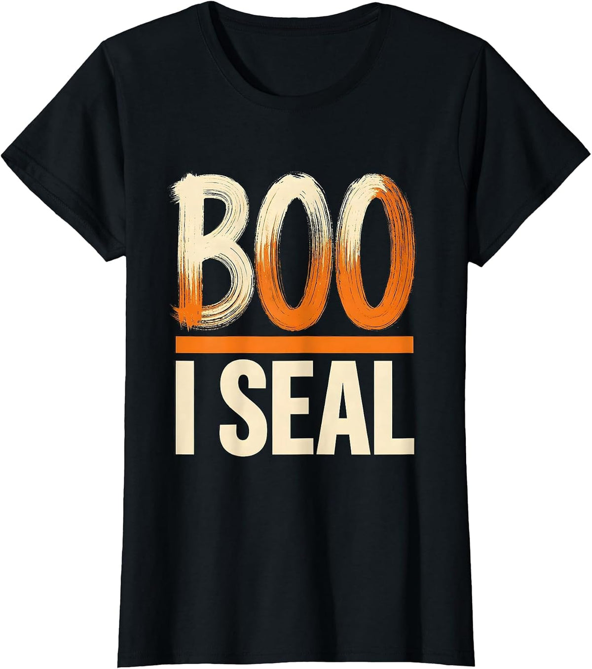 Boo I Seal Funny Dental Hygienist Halloween Fall Humor T-Shirt - Black