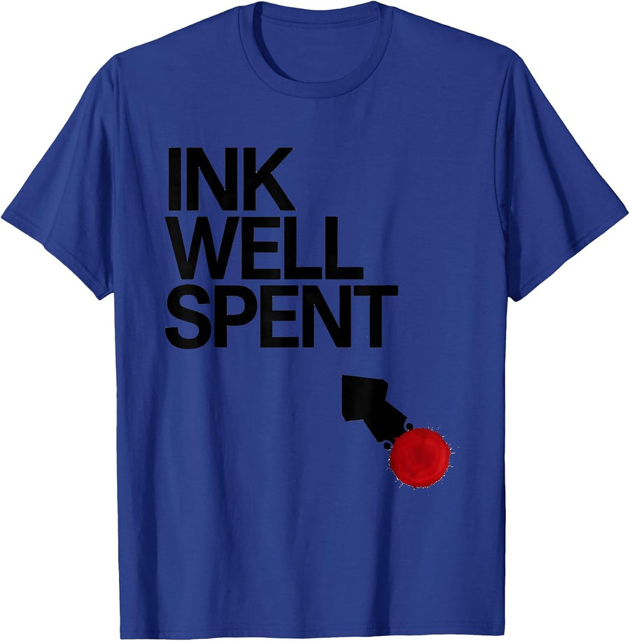 Ink Well Spent Swiss International Octopus Lover Vintage Sea T-Shirt - Royal Blue