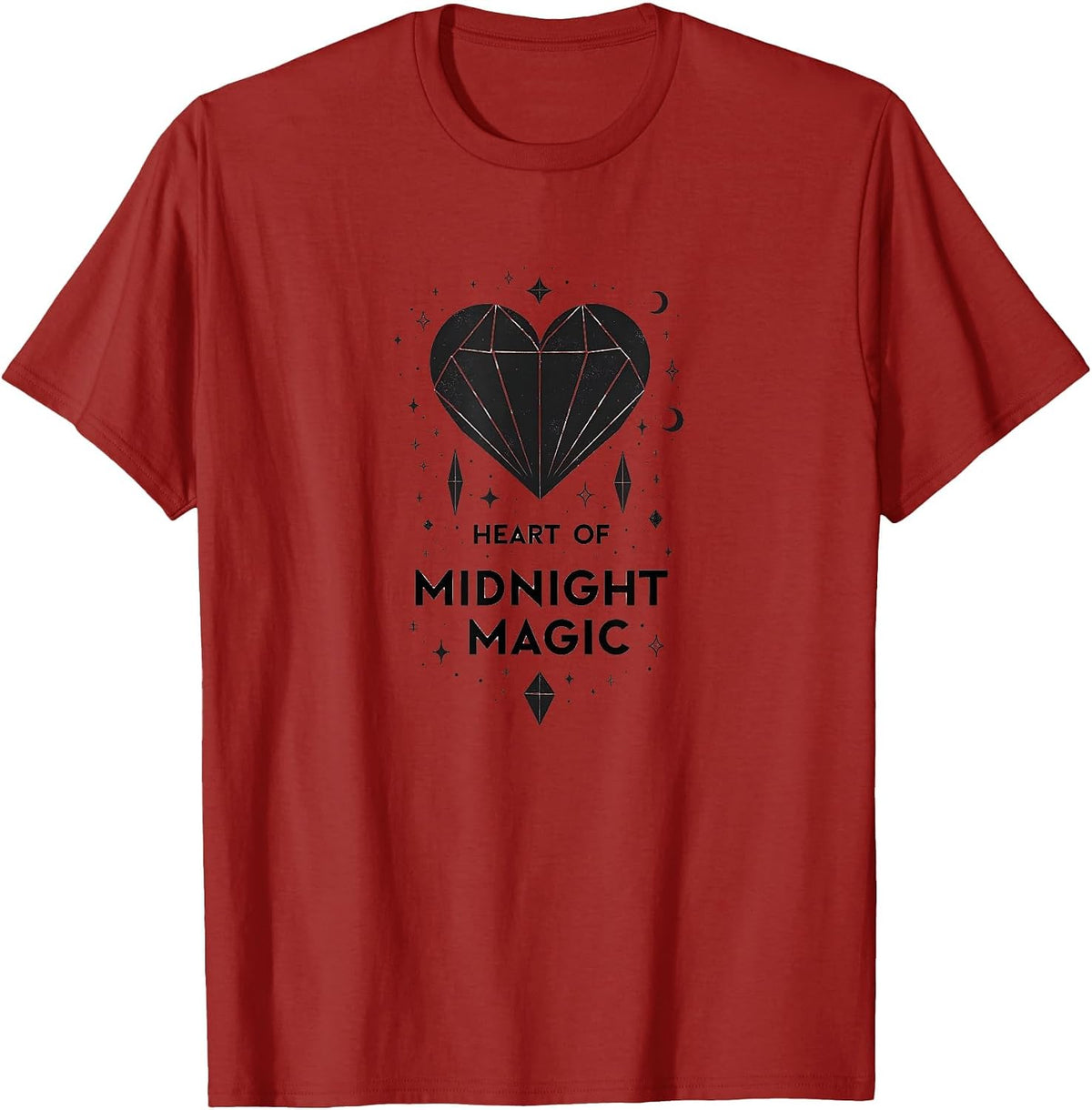 Heart of Midnight Magic Gothic Dark Romance T-Shirt - Cranberry Red