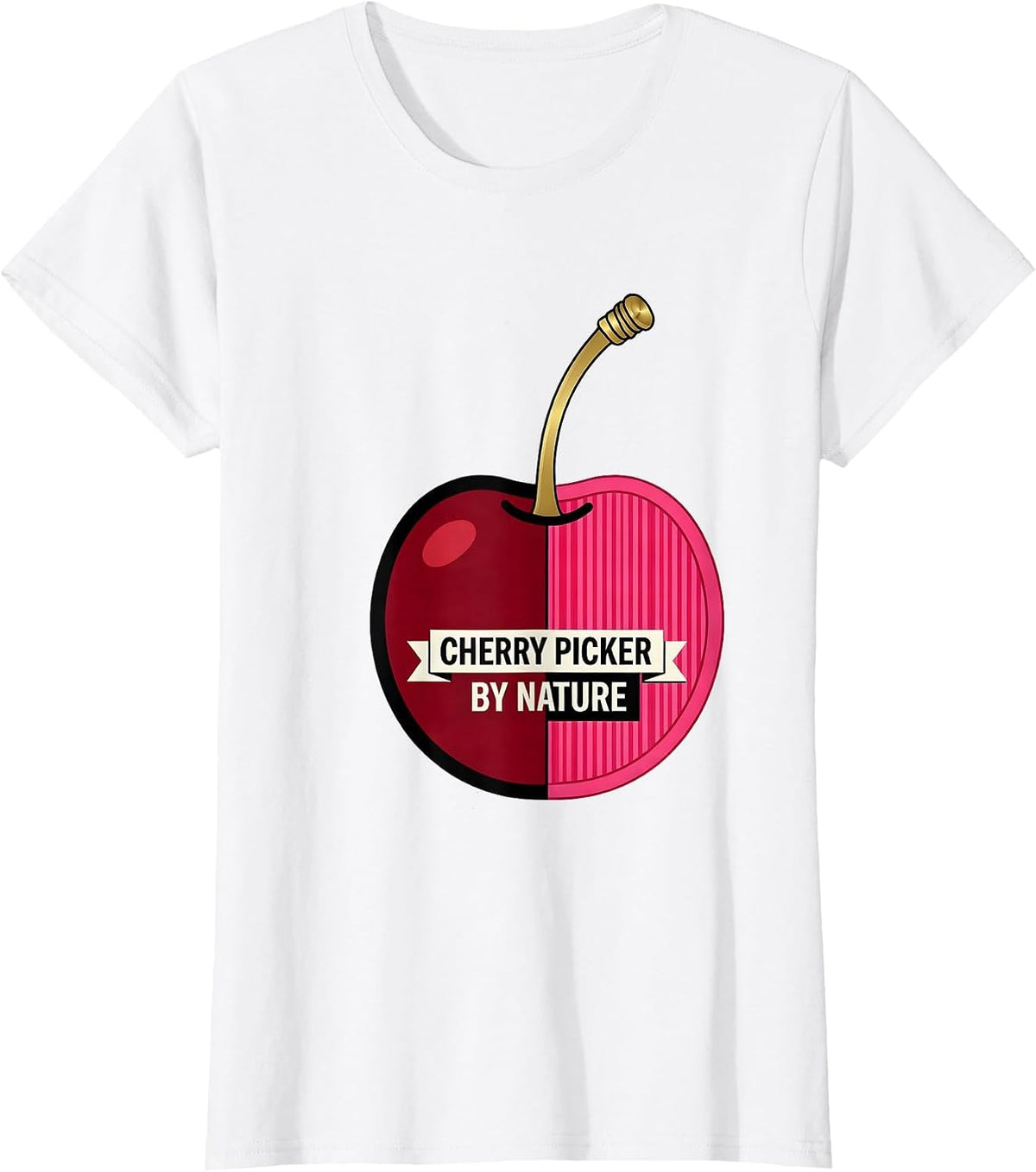 Women's Cherry Picker By Nature Fruit Lover Design T-Shirt - White