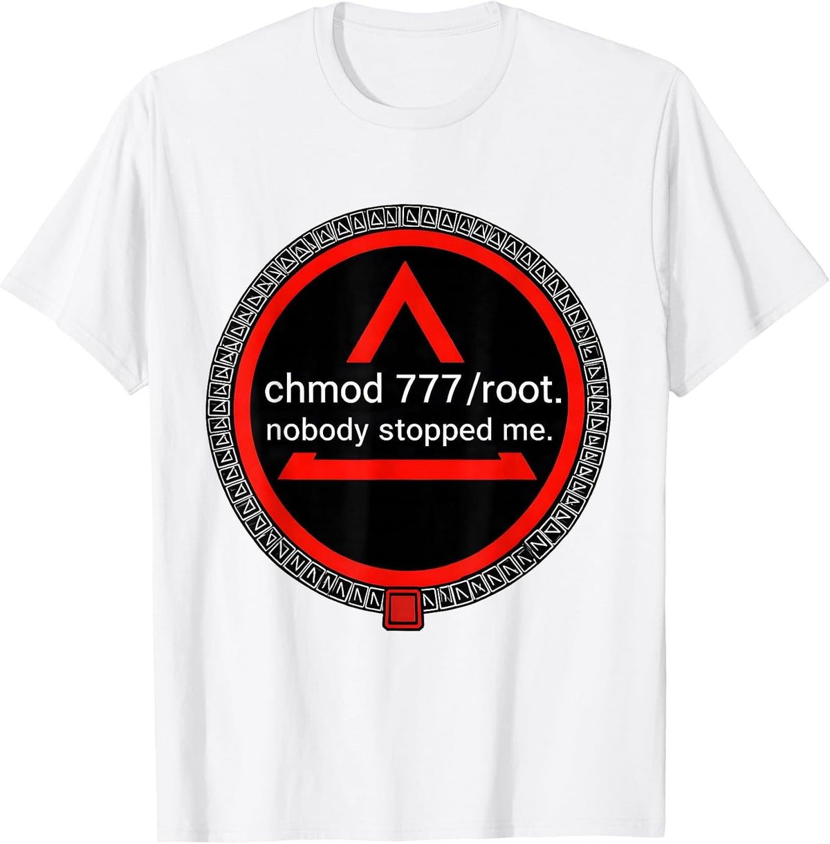 Men's chmod 777 /root. nobody stopped me. Nerdy Linux Open-Source T-Shirt - White