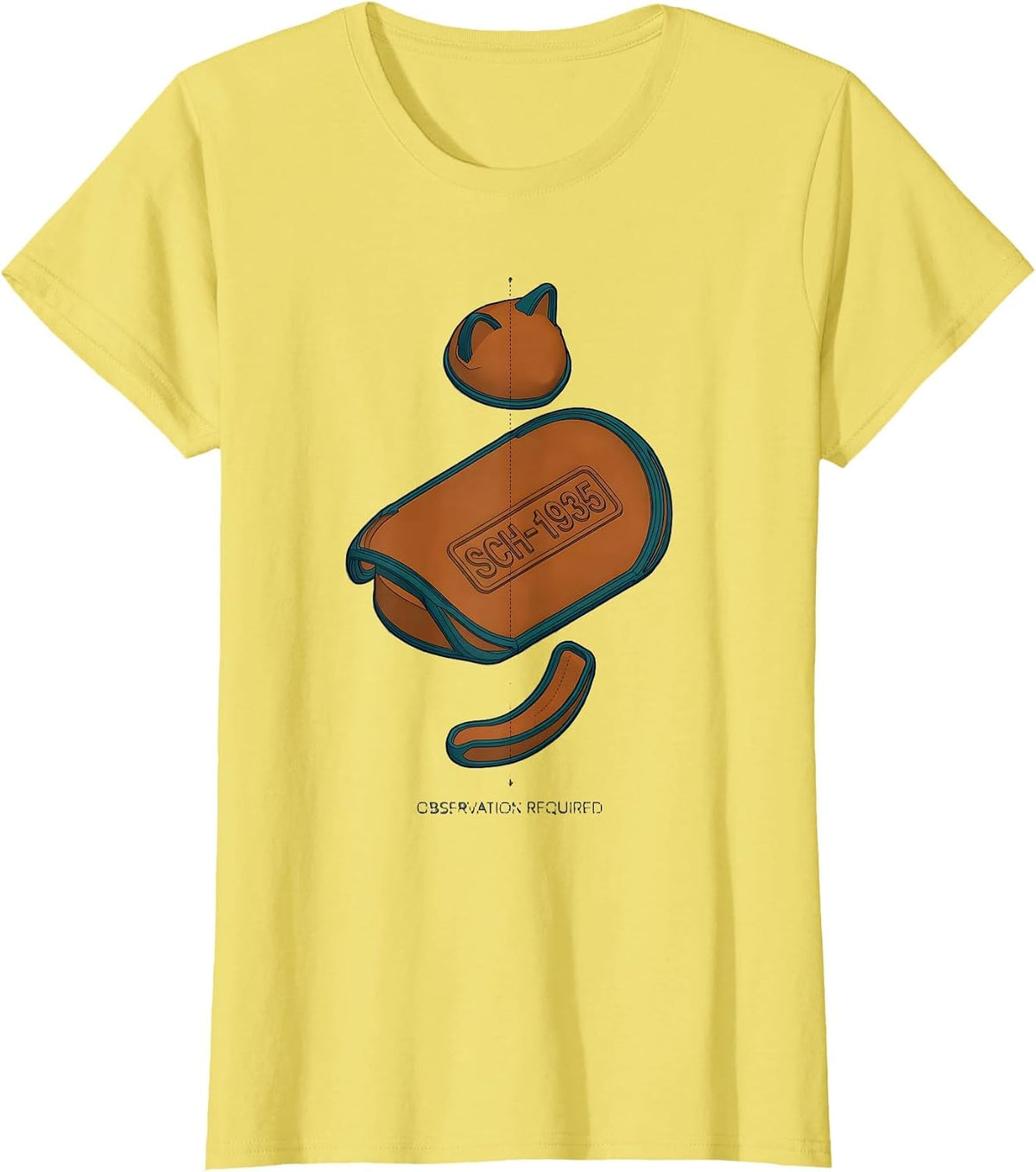 Observation Required Funny Quantum Physics Geek Humor T-Shirt - Lemon Yellow