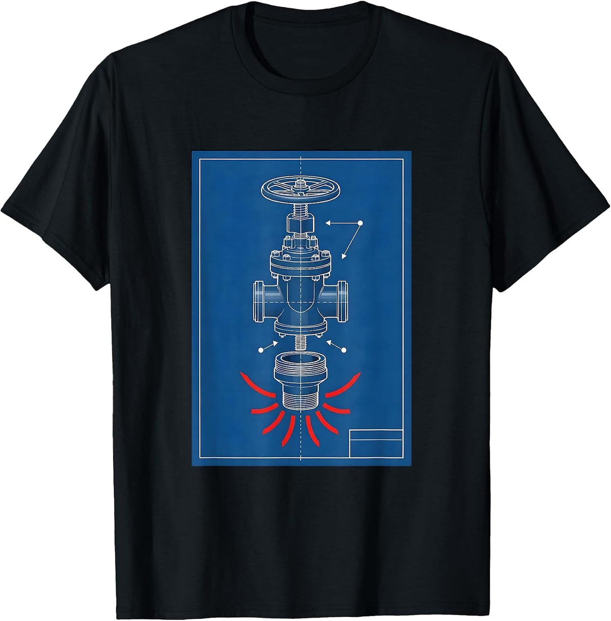 Men's Pressure Relief Valve Funny Plumber Pipefitter Occupation T-Shirt - Black