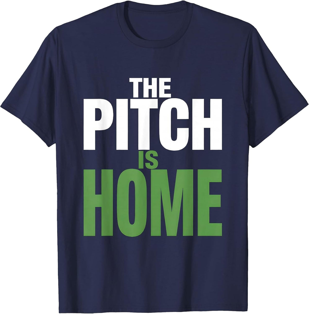 The Pitch Is Home Rugby Graphic Design T-Shirt - Navy Blue