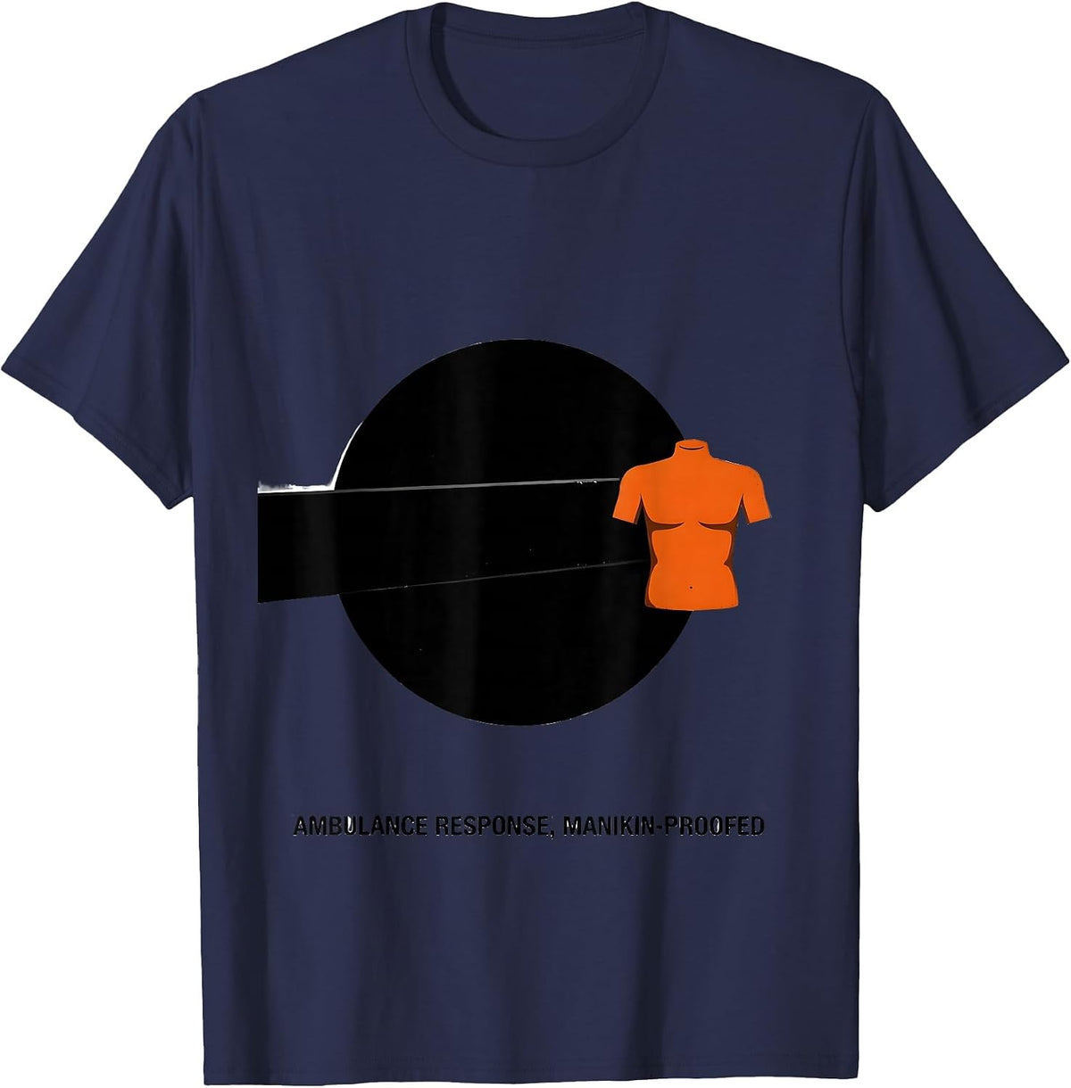 Men's Ambulance Response Manikin-Proofed Brutalist EMT Paramedic T-Shirt - Navy Blue