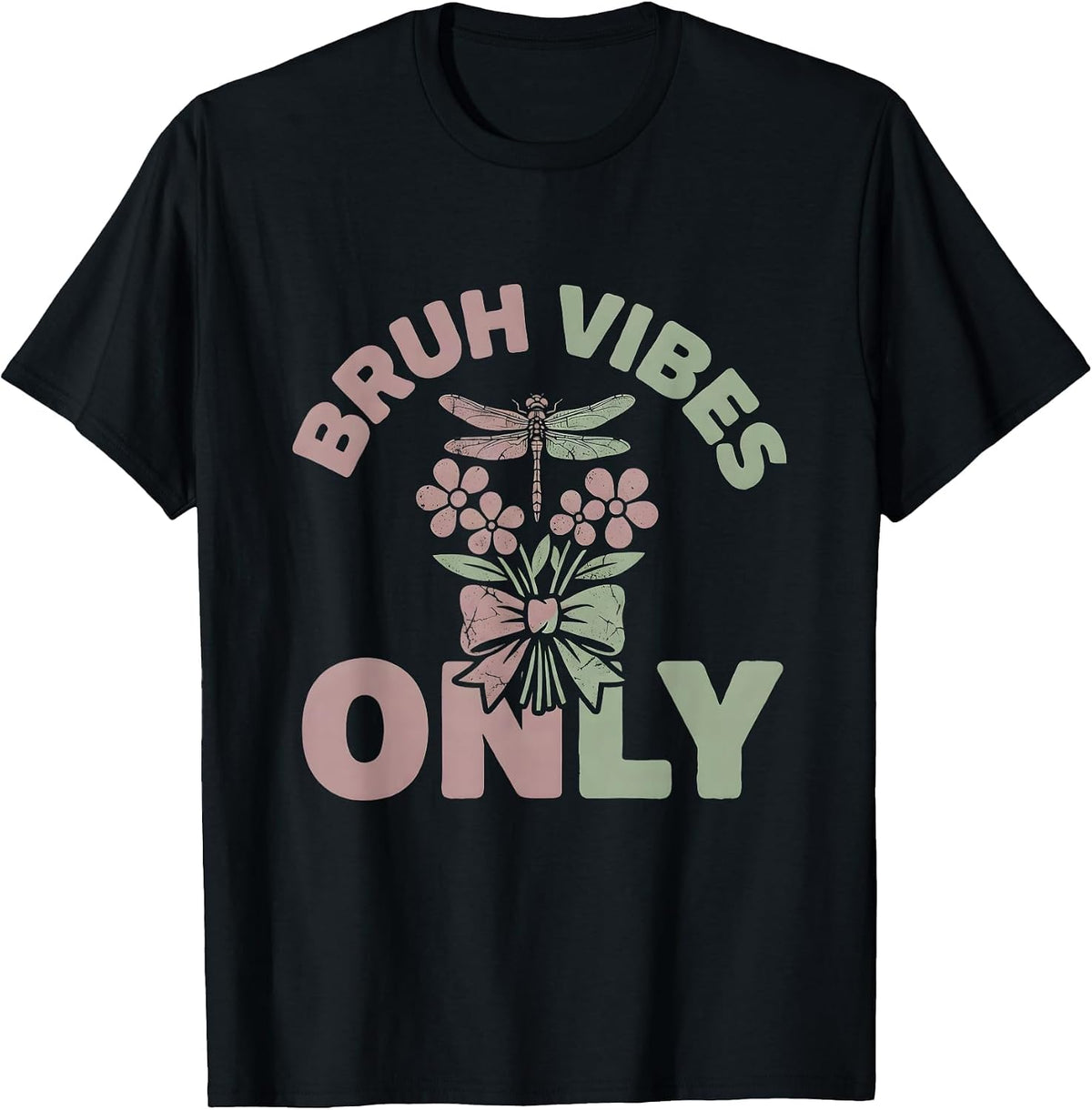 Men's Bruh Vibes Only Laid-Back Attitude Design T-Shirt - Black