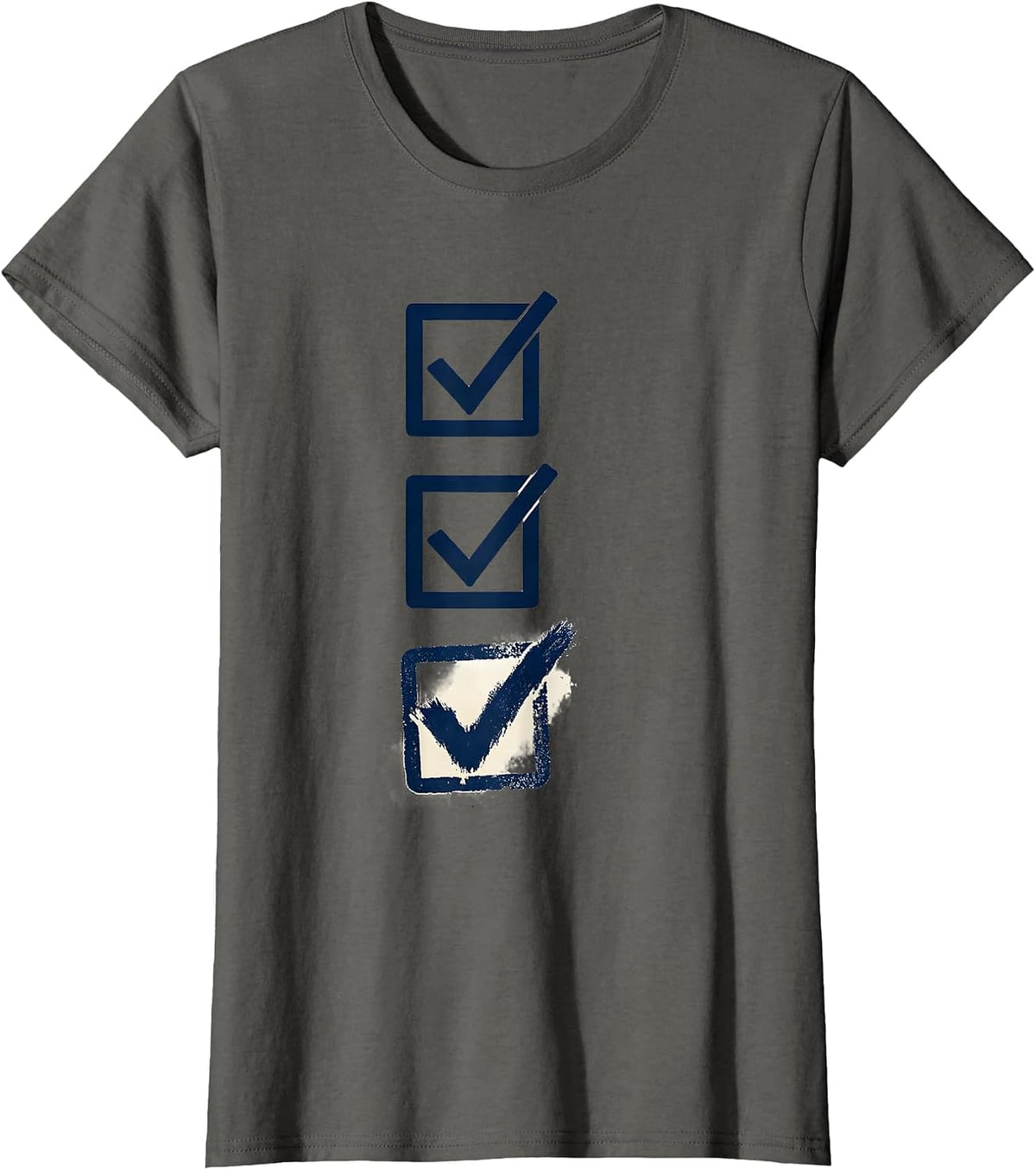 Women's Ballot Box Stamp Political Satire Humor T-Shirt - Asphalt Grey