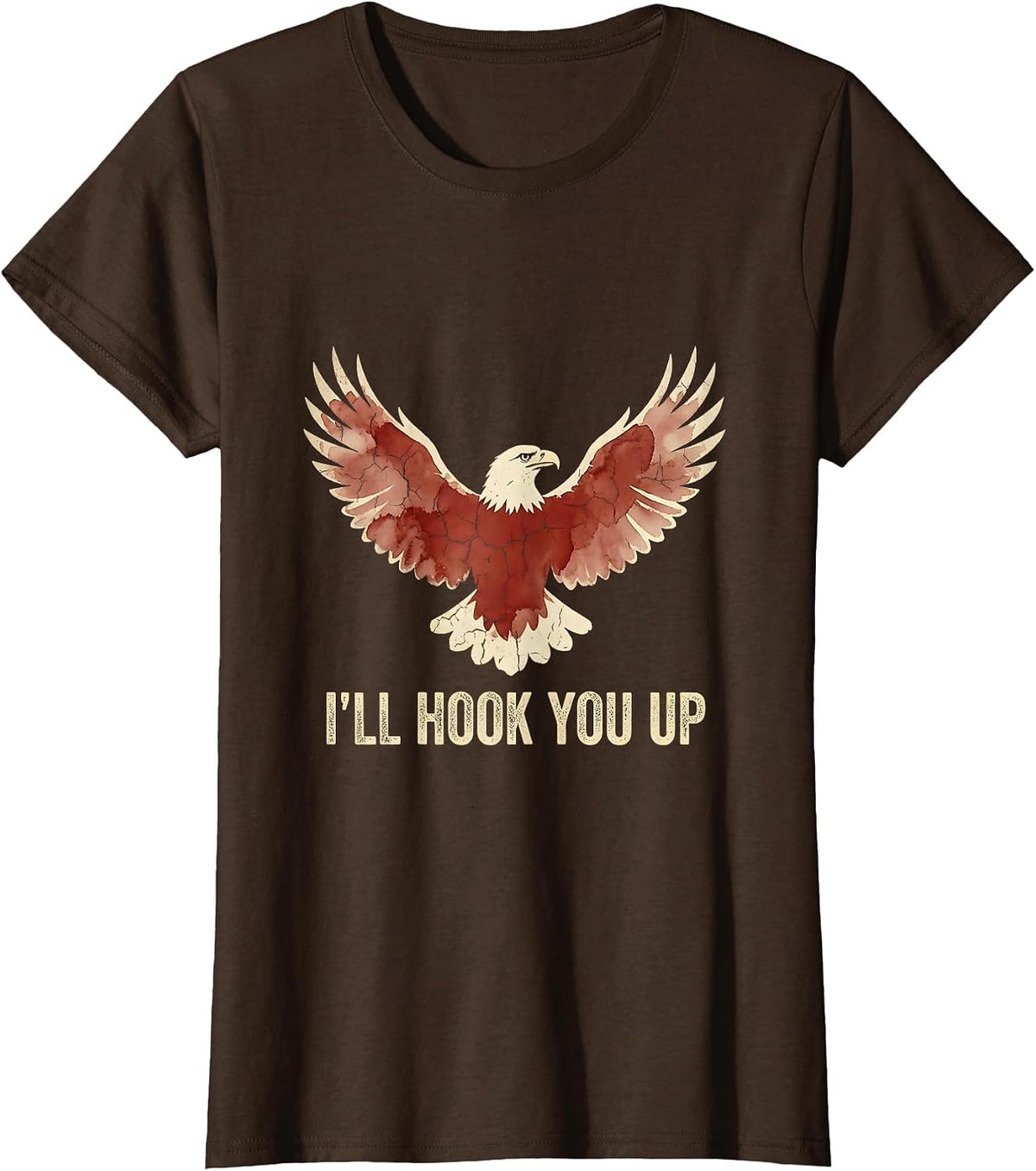 Women's I Cant But I Know A Guy Hook You Up Design T-Shirt - Brown