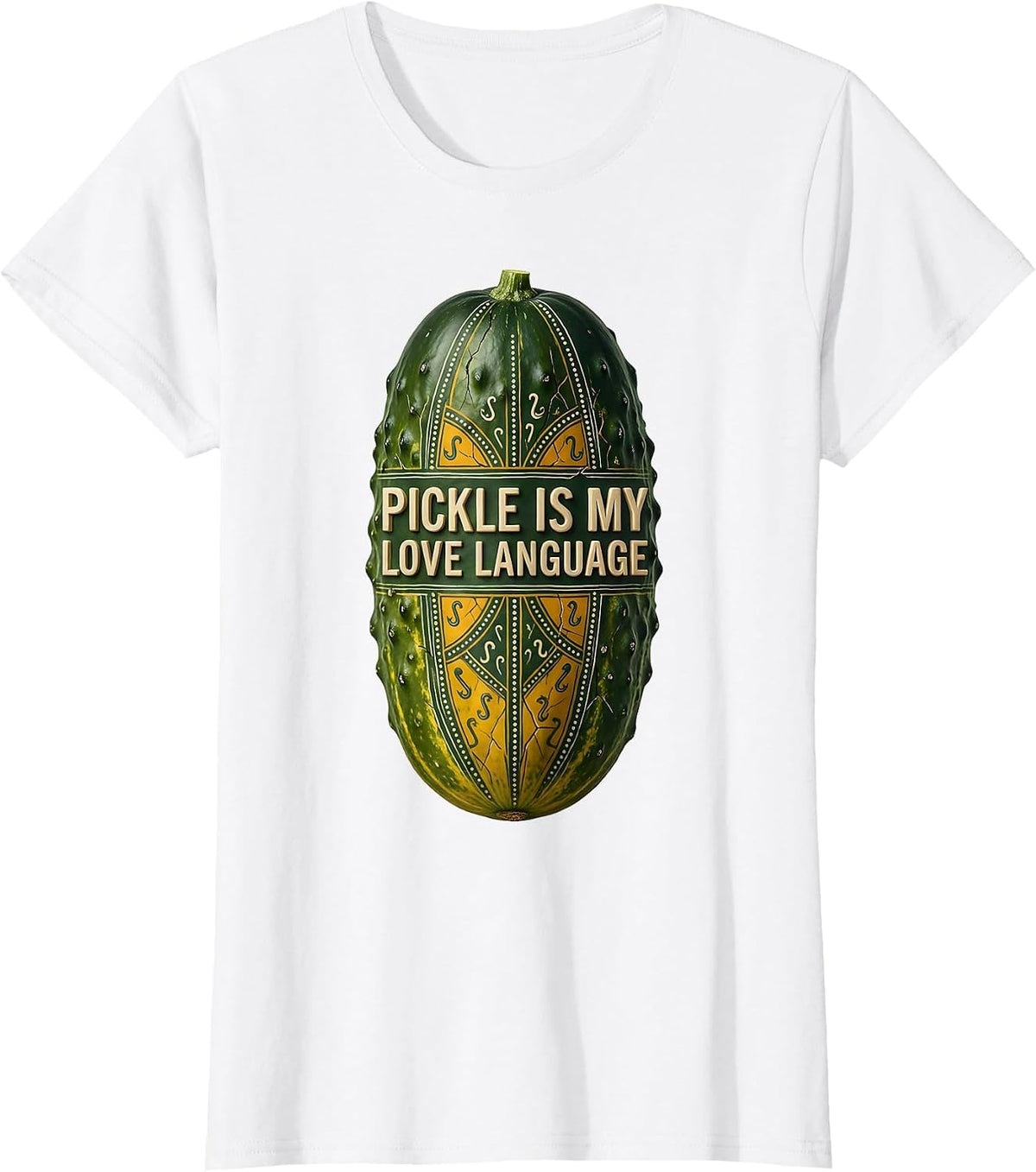 Pickle Is My Love Language Funny Food Design T-Shirt - White