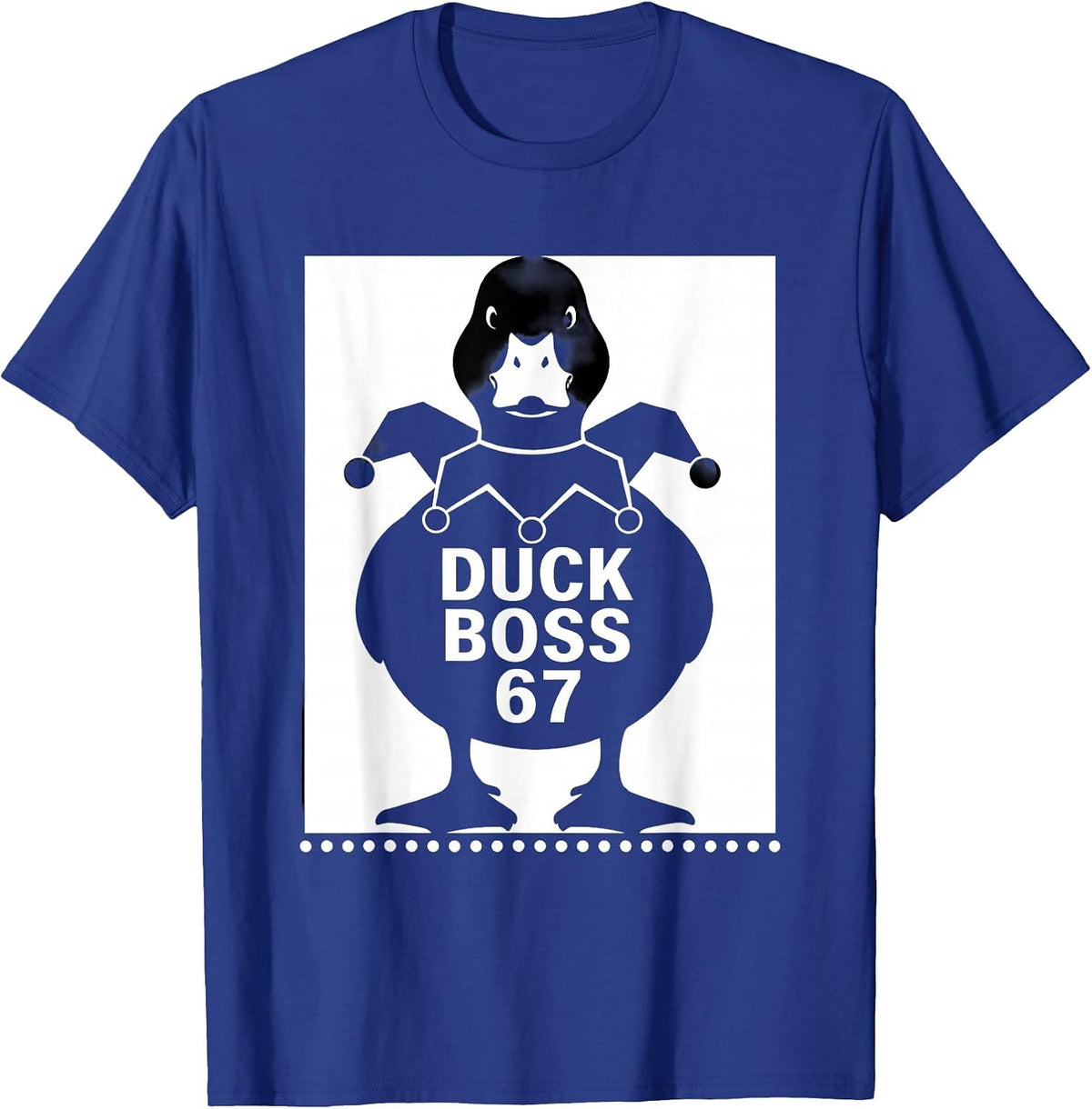 Duck Boss 67 Silhouette Mardi Gras Six Seven Meme Kids Humor T-Shirt - Royal Blue