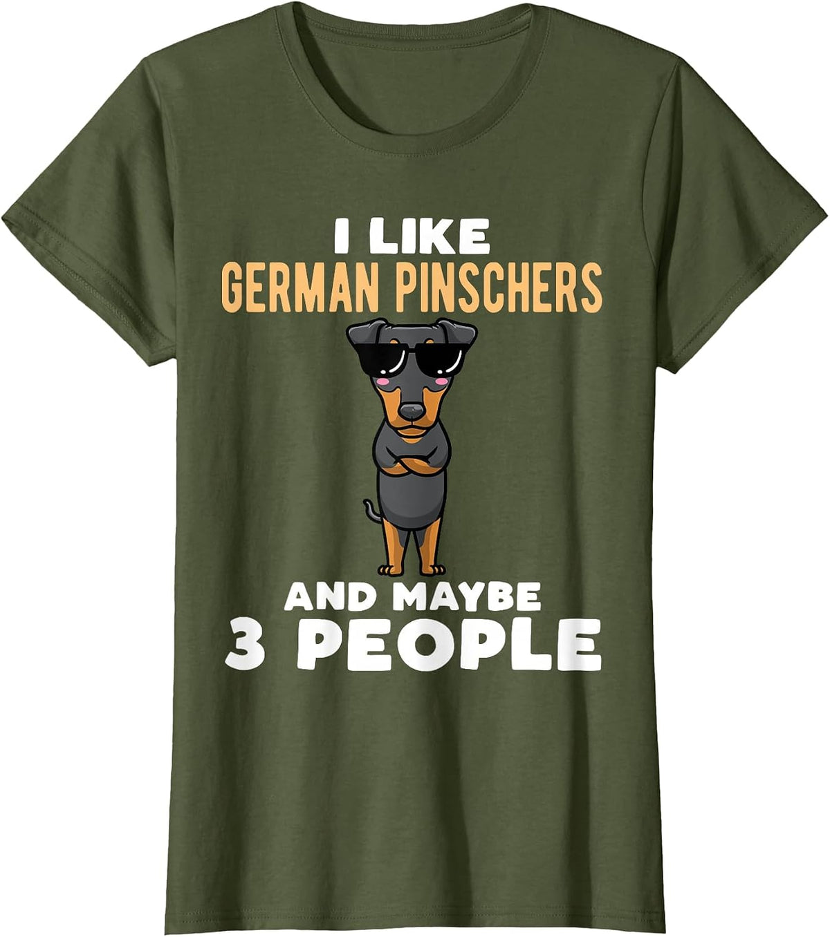 German Pinscher Dog Deutscher Pinscher T-Shirt - Olive Green