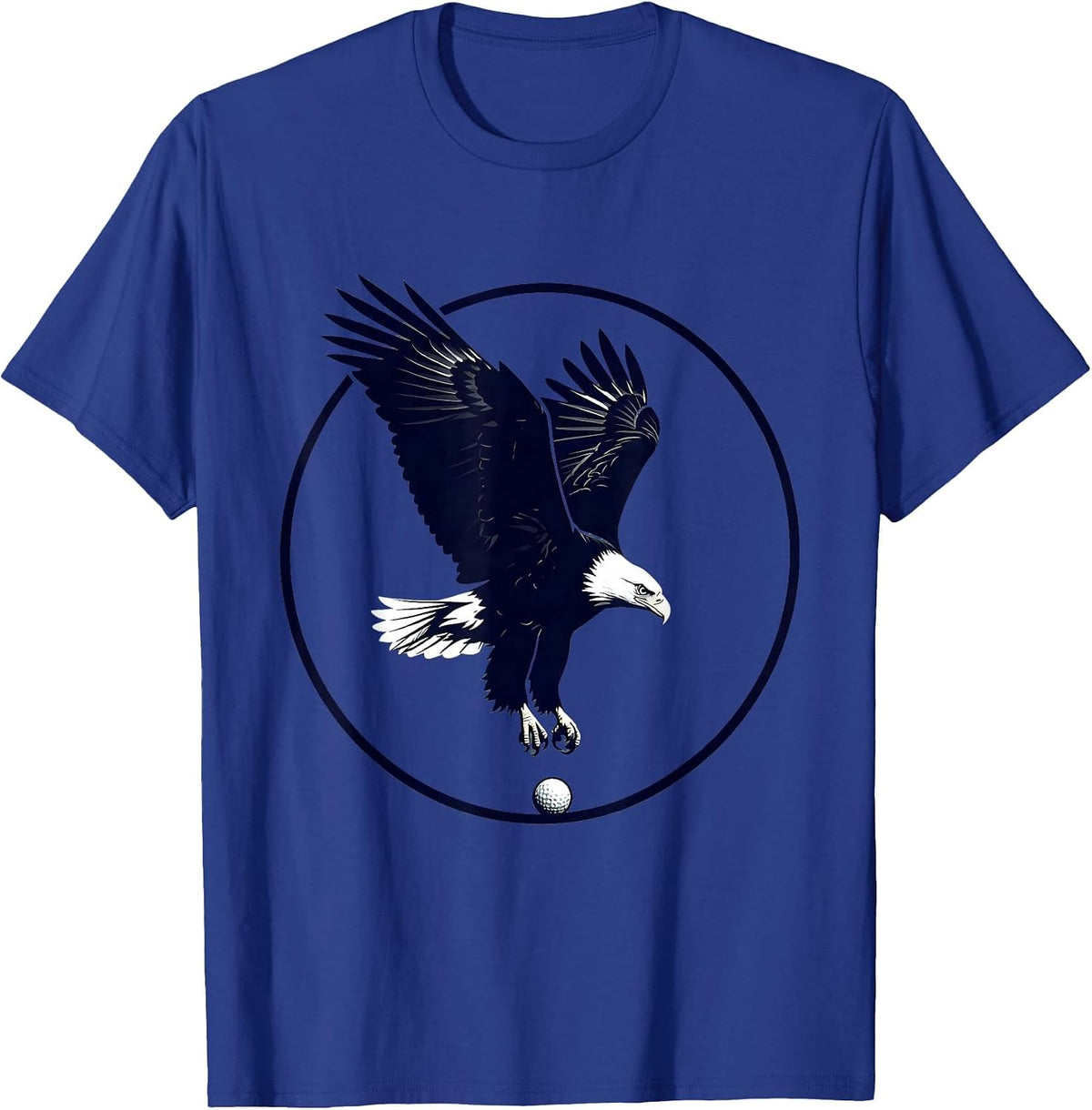 Men's Bald Eagle Diving at Golf Ball Graphic Tee T-Shirt - Royal Blue