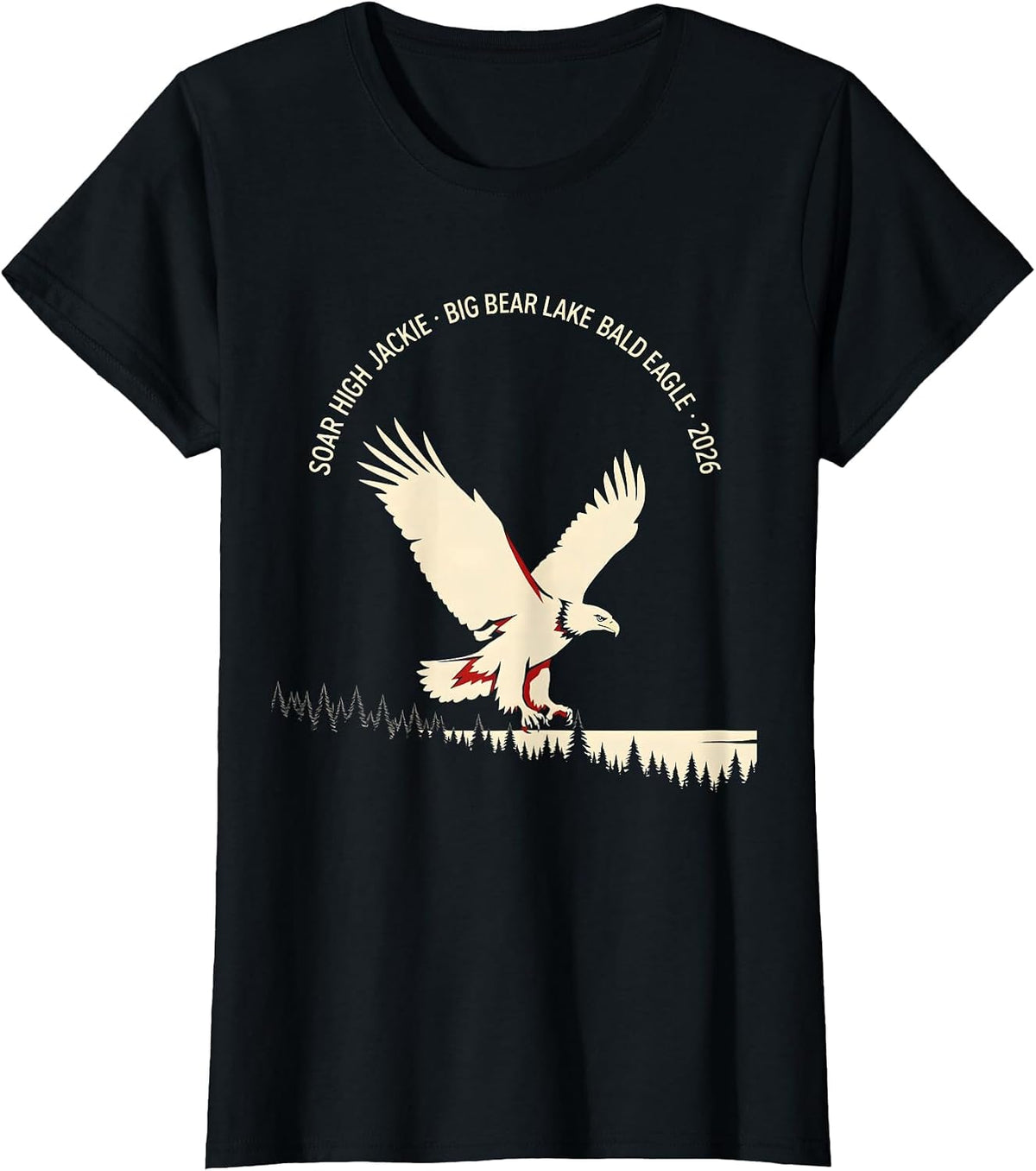 Soar High Jackie Big Bear Lake Bald Eagle Memorial T-Shirt - Black