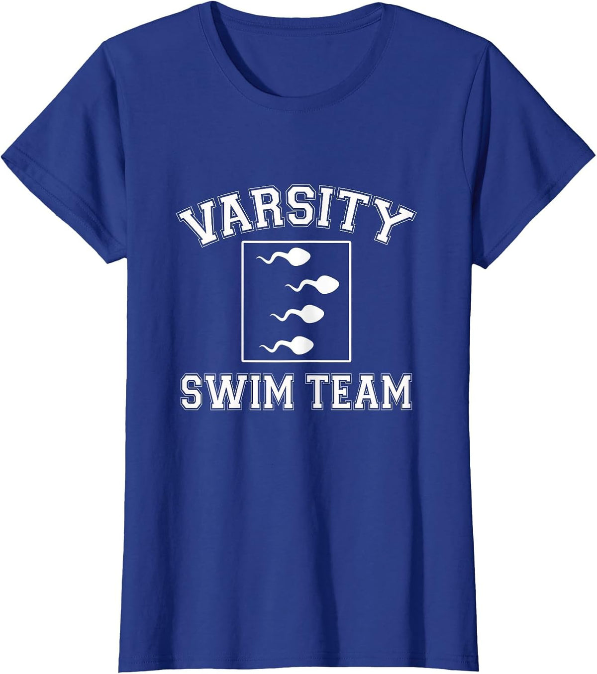 Varsity Swim Team - Funny Sperm Adult Joke Swimmer Humor T-Shirt - Royal Blue