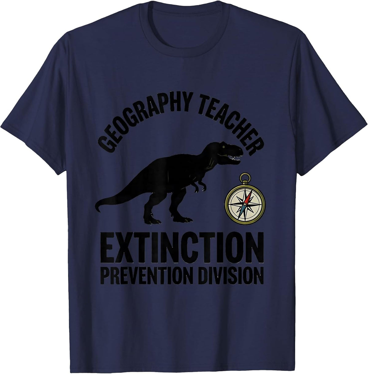 Men's Geography Teacher Extinction Prevention Division Teacher T-Shirt - Navy Blue