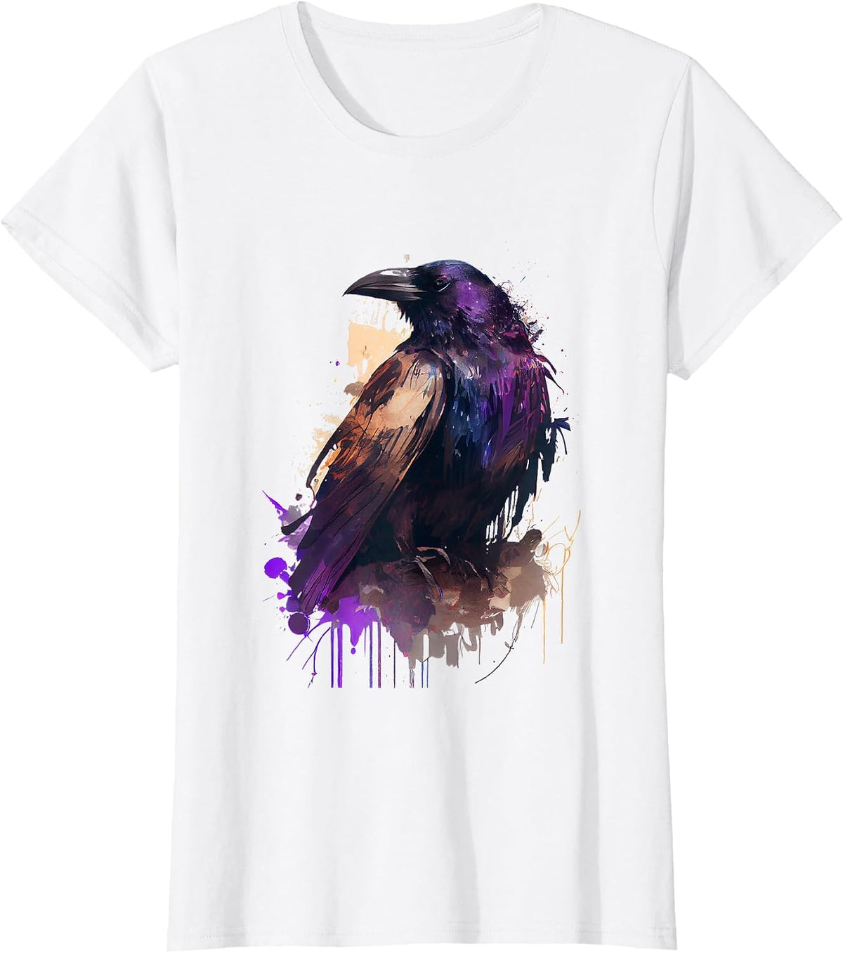 Raven Colorful Design T-Shirt - White